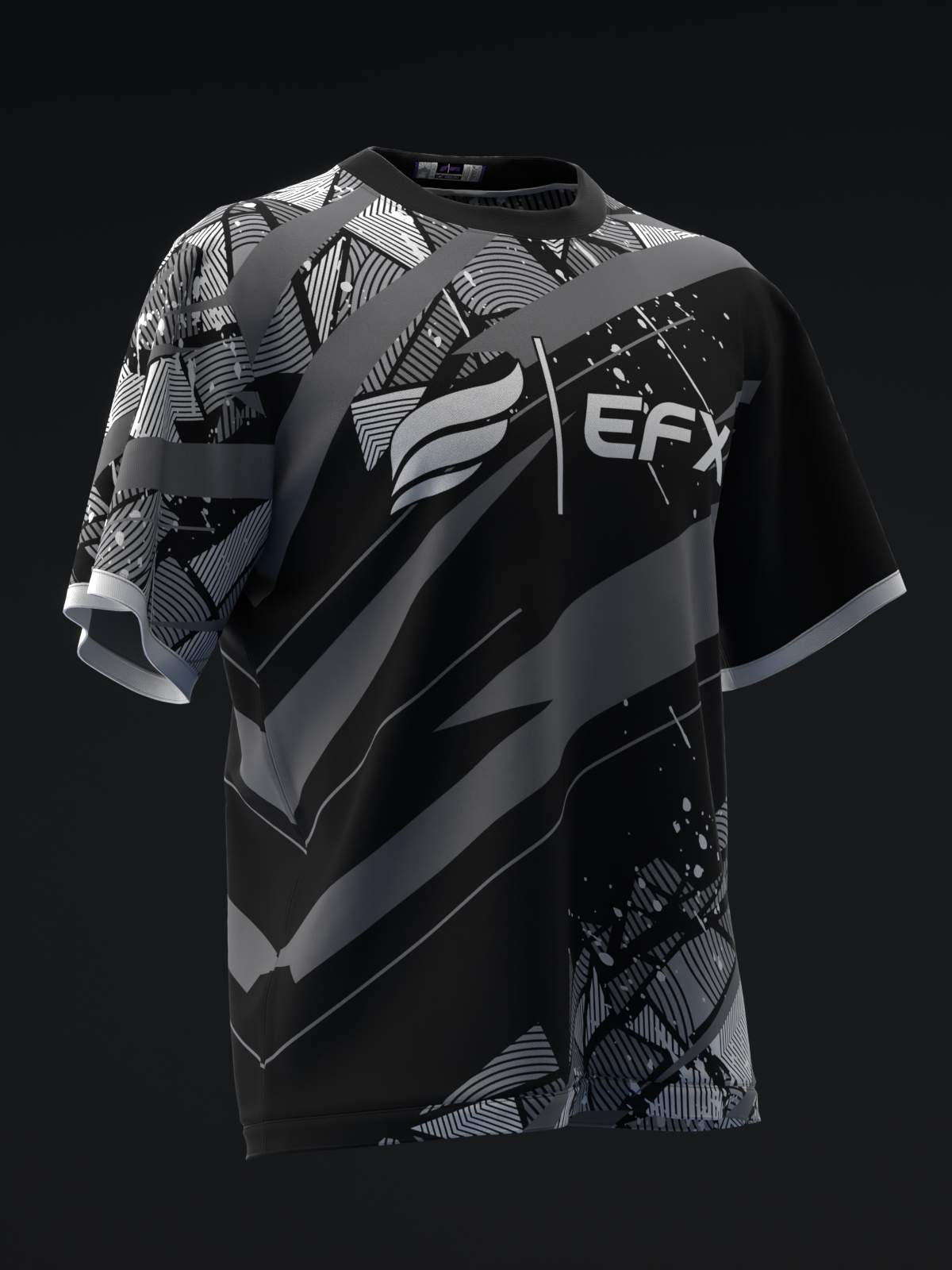 GLATTER - BLACK GRAY - BOWLING JERSEY