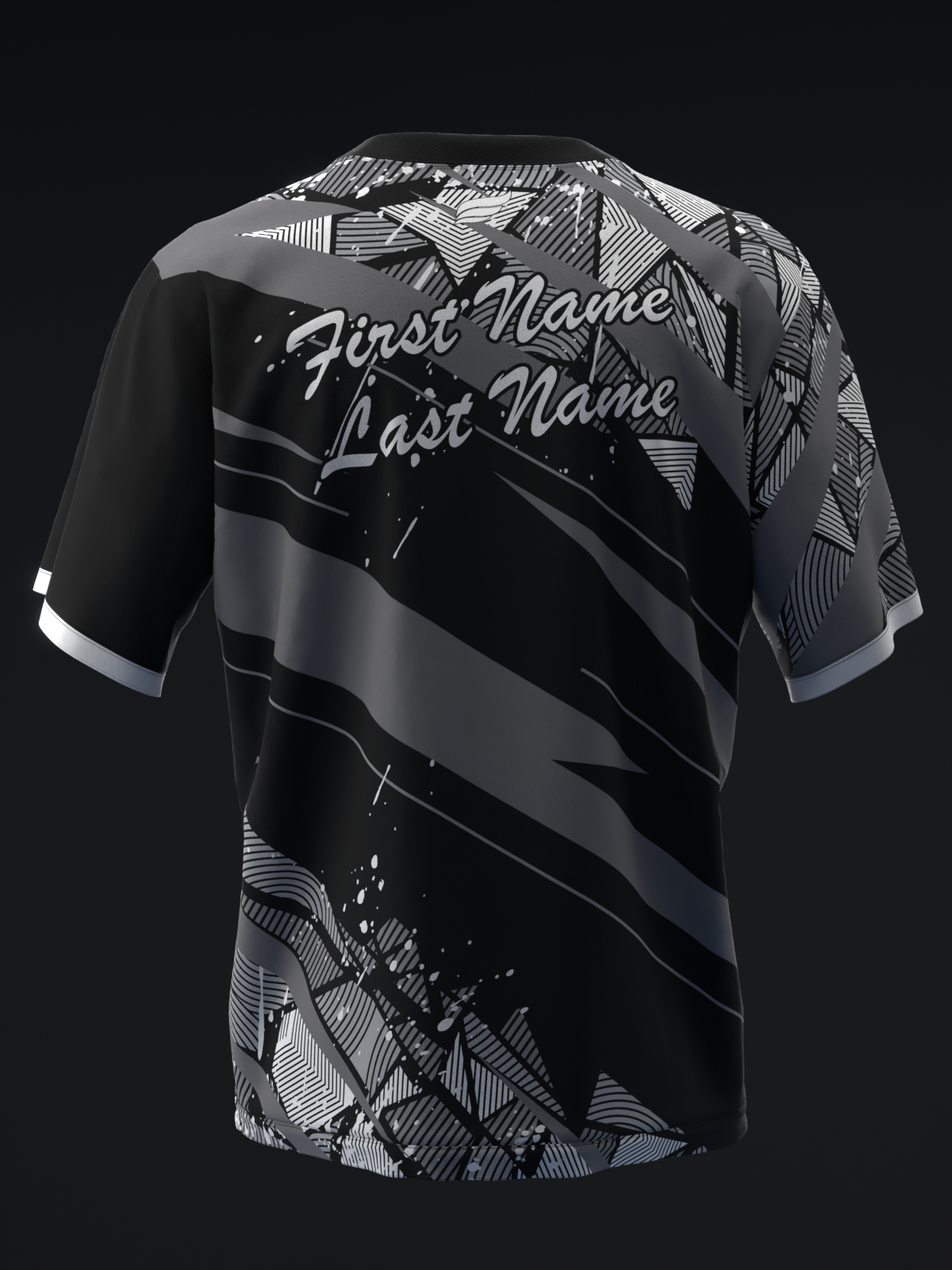 GLATTER - BLACK GRAY - BOWLING JERSEY