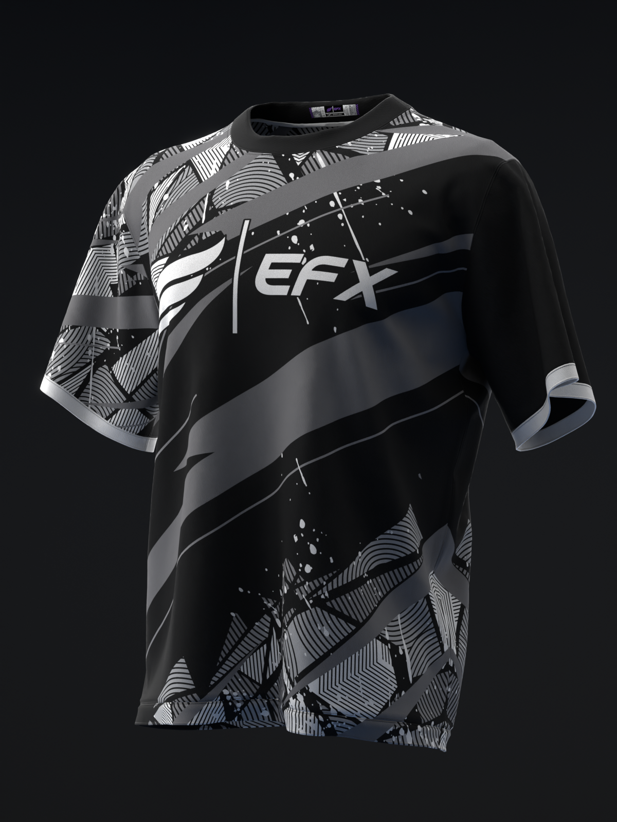 GLATTER - BLACK GRAY - BOWLING JERSEY