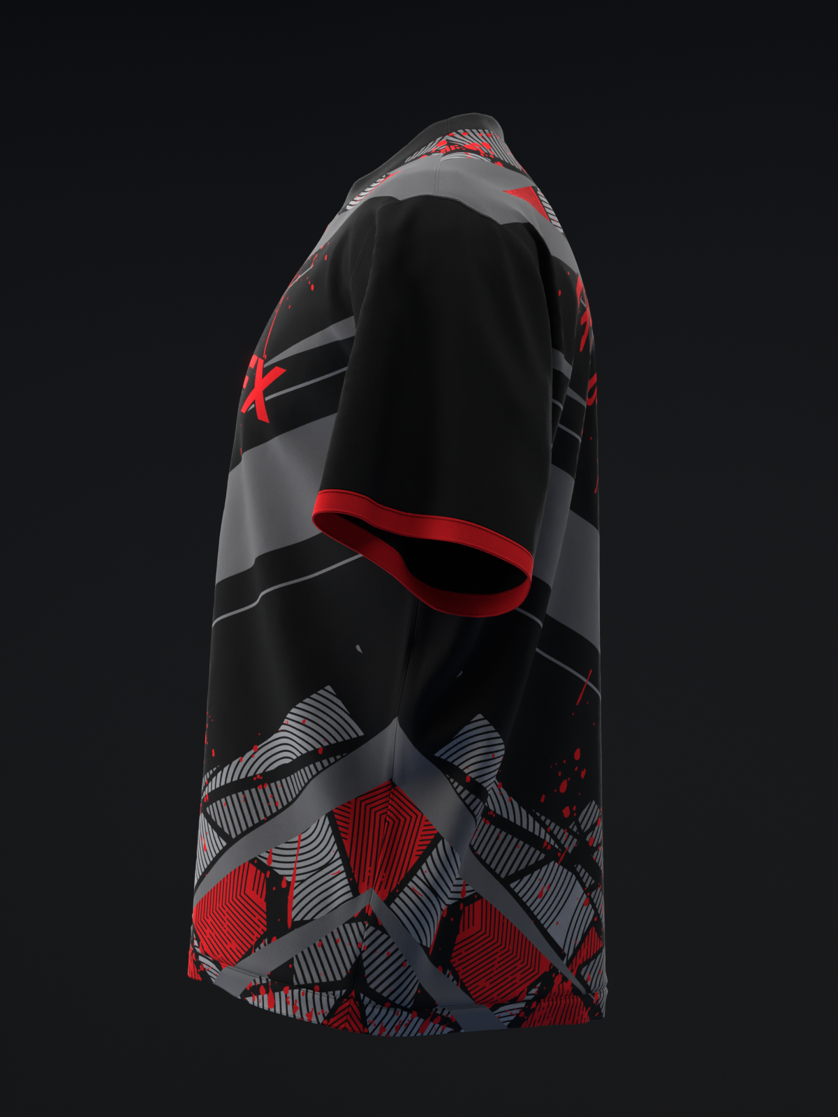 Glatter - Black Red - Bowling Jersey