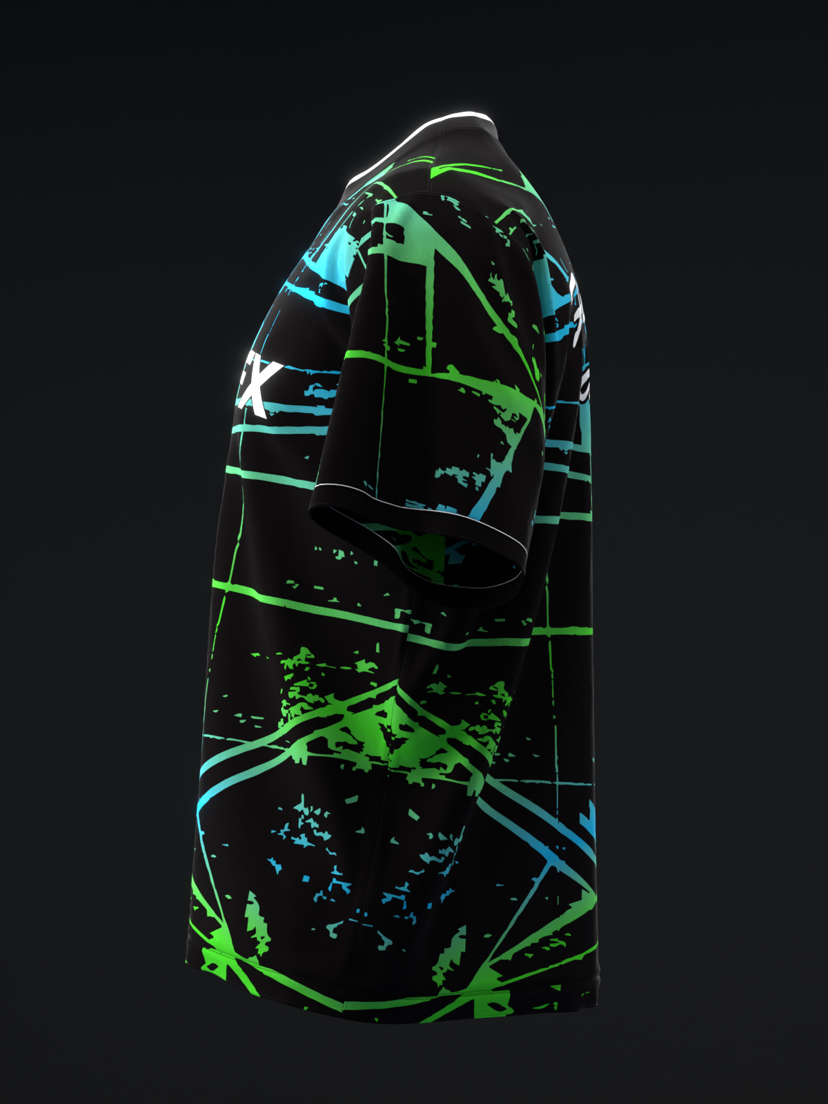 KALEI - NEON GREEN BLUE - BOWLING JERSEY