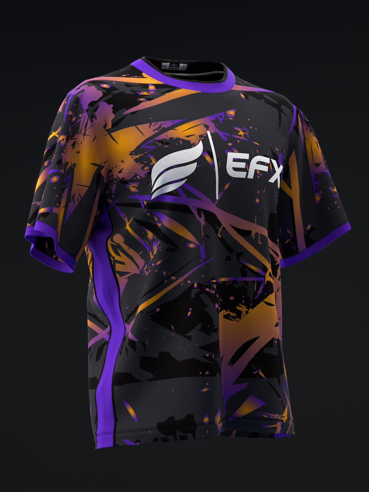 KARMA NEON PURPLE ORANGE BOWLING JERSEY