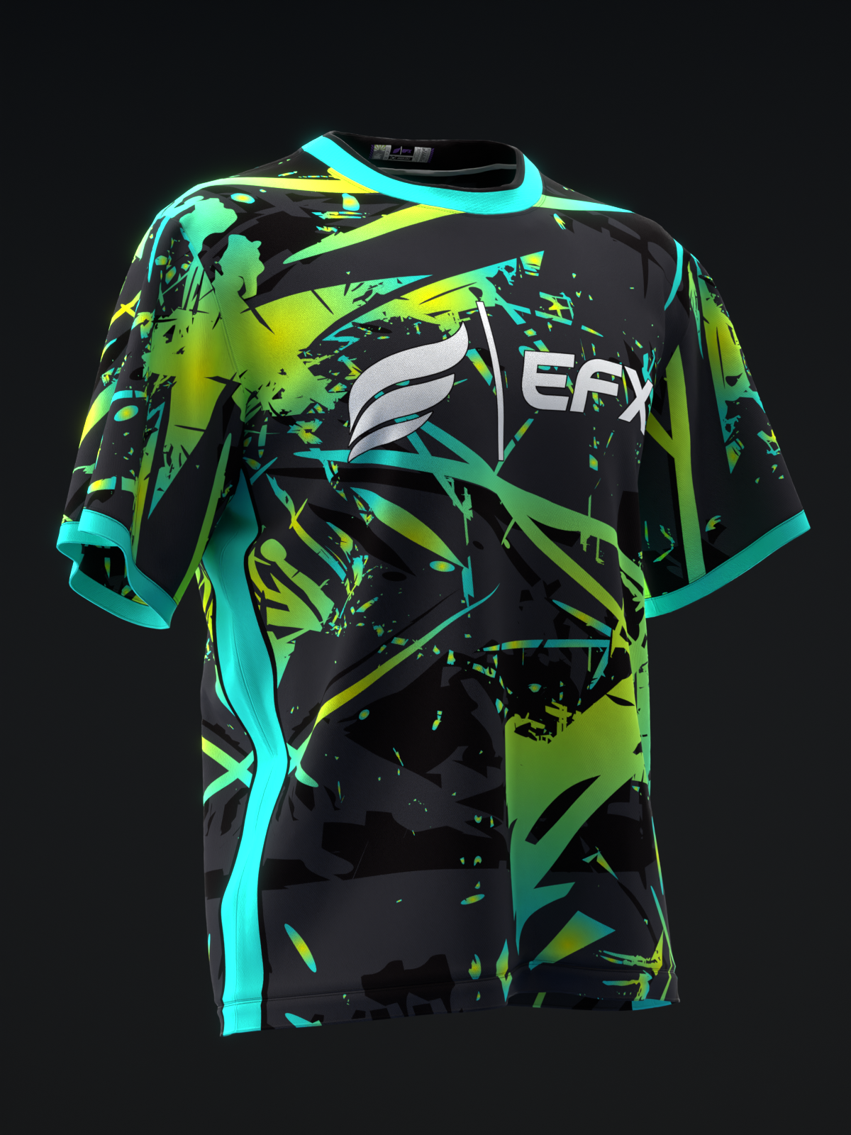 KARMA - NEON TEAL YELLOW - BOWLING JERSEY