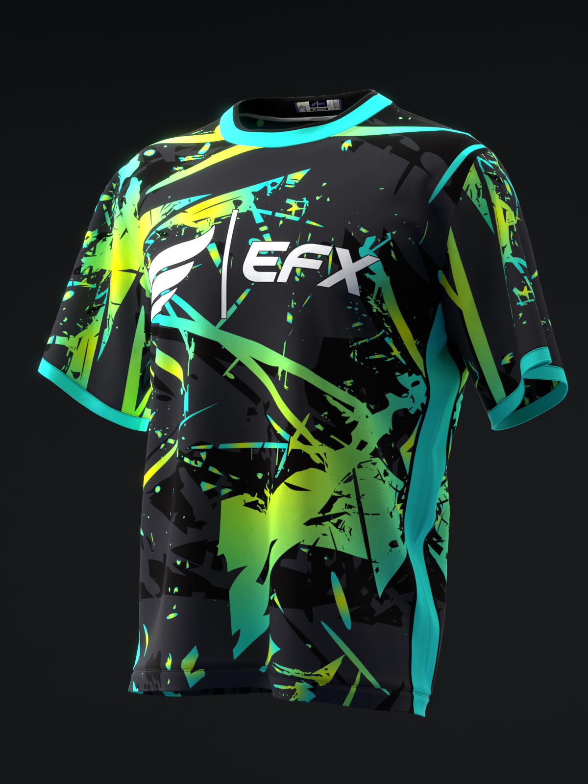 KARMA - NEON TEAL YELLOW - BOWLING JERSEY