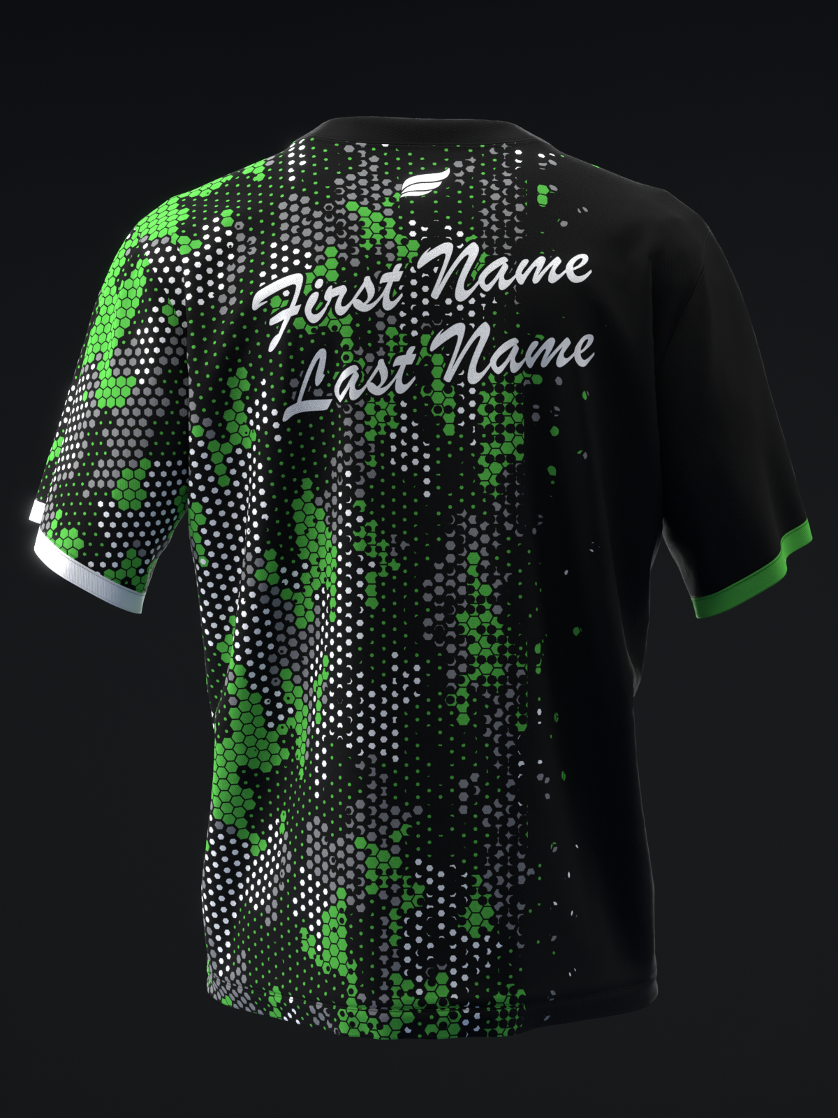 PIXAMO - BLACK GREEN - BOWLING JERSEY