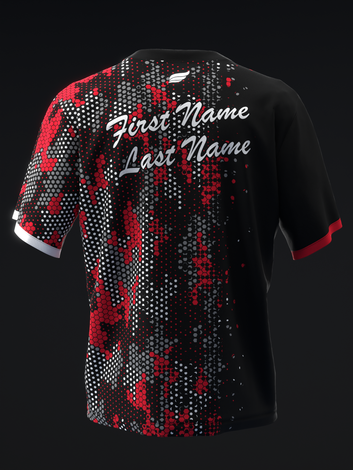 PIXAMO - BLACK RED - BOWLING JERSEY