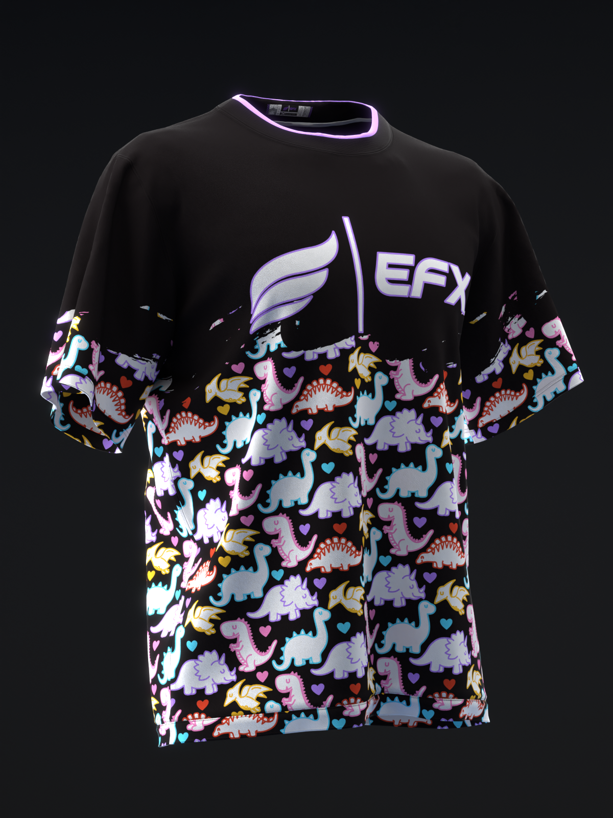 CARTOON DINOS NEON - BOWLING JERSEY