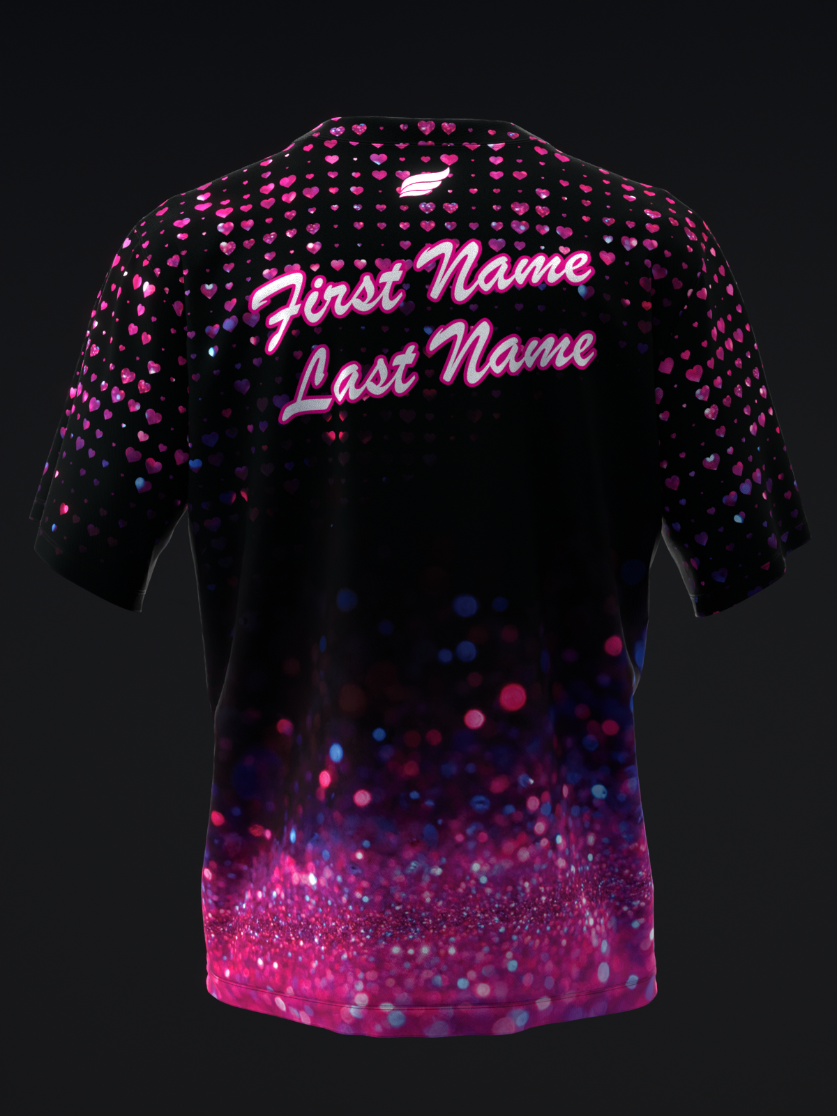 Glitter Tempest - Pink Black - Bowling Jersey