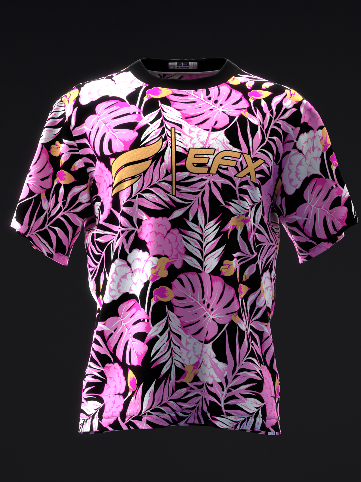 HIBISCUS - NEON PINK ORANGE - BOWLING JERSEY