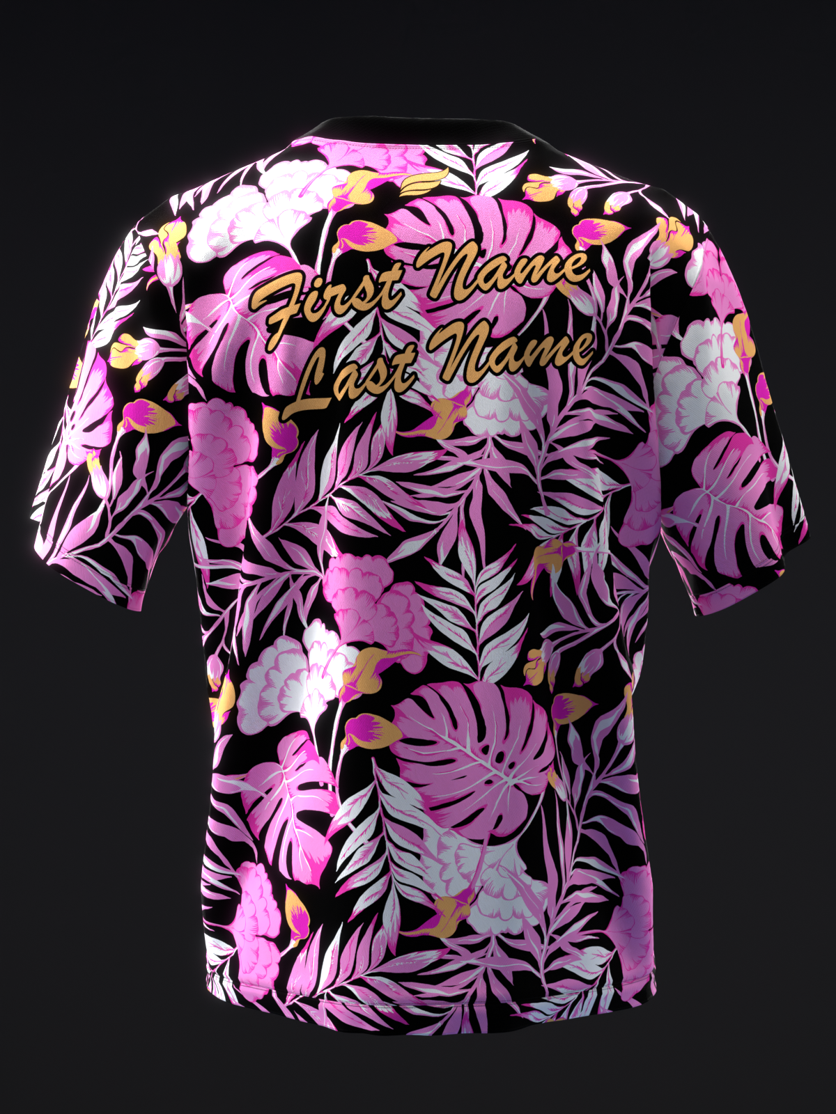 HIBISCUS - NEON PINK ORANGE - BOWLING JERSEY