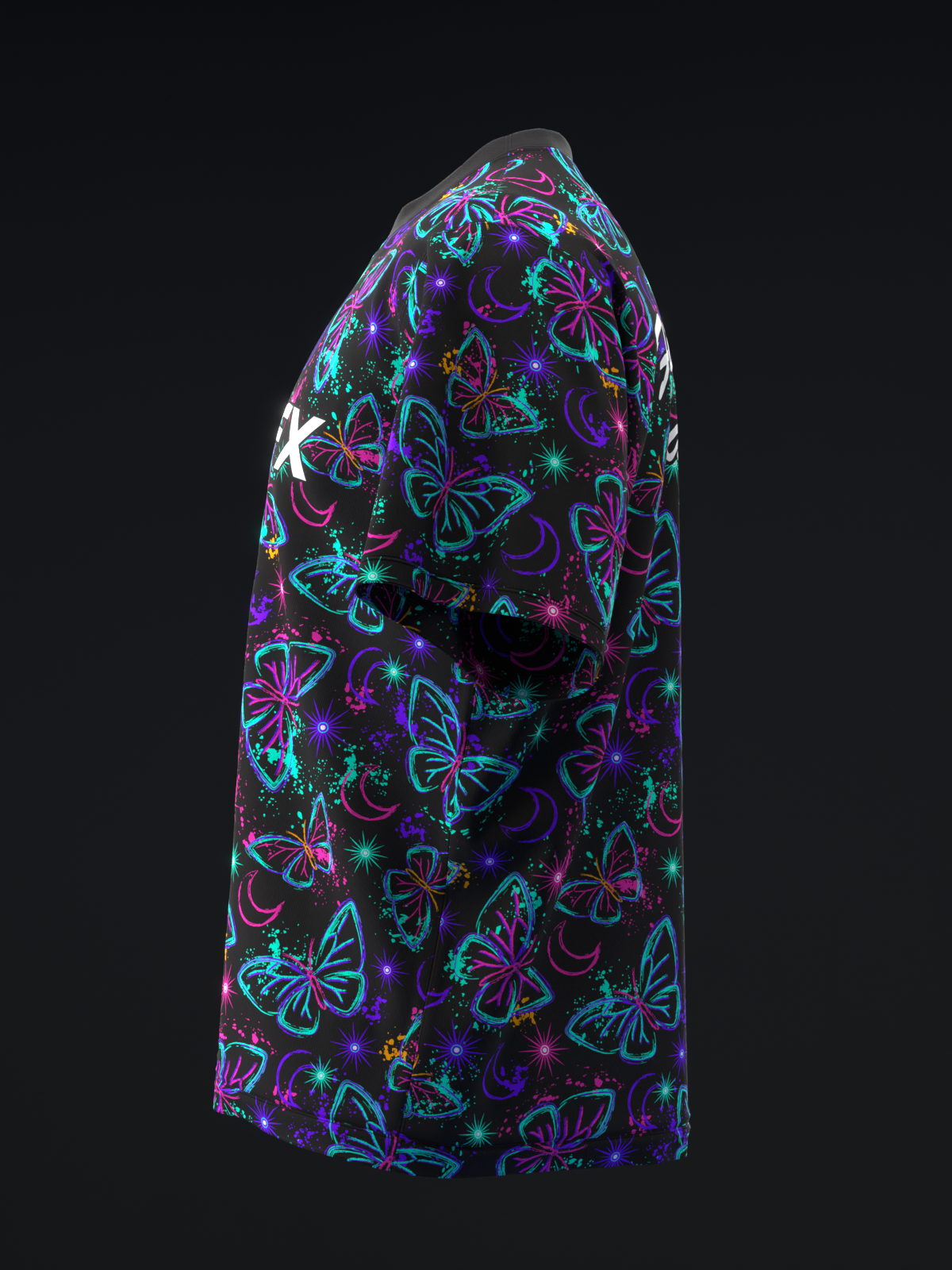 NEON BUTTERFLIES - BLACK - BOWLING JERSEY