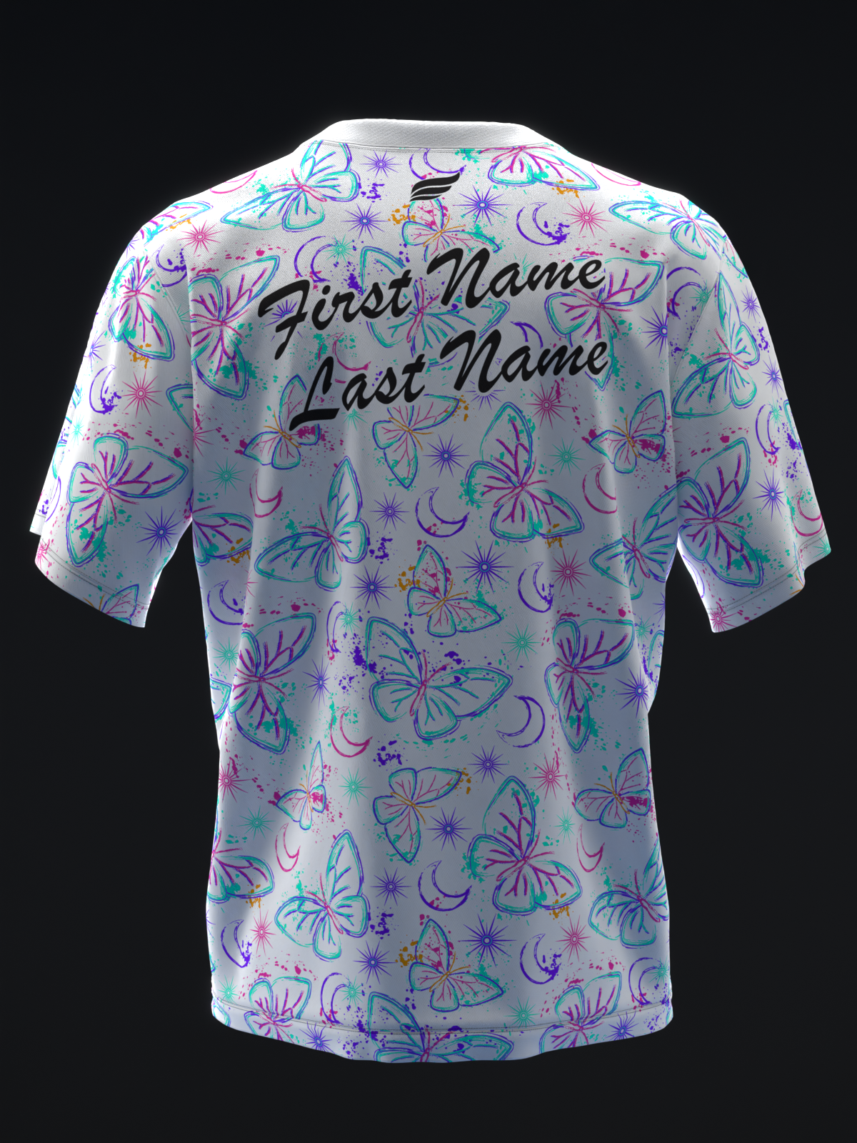 NEON BUTTERFLIES - WHITE - BOWLING JERSEY