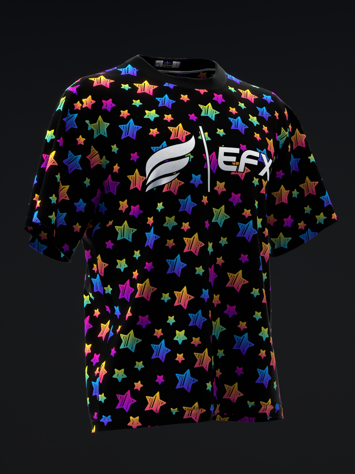 NEON RAINBOW STARS - BOWLING JERSEY