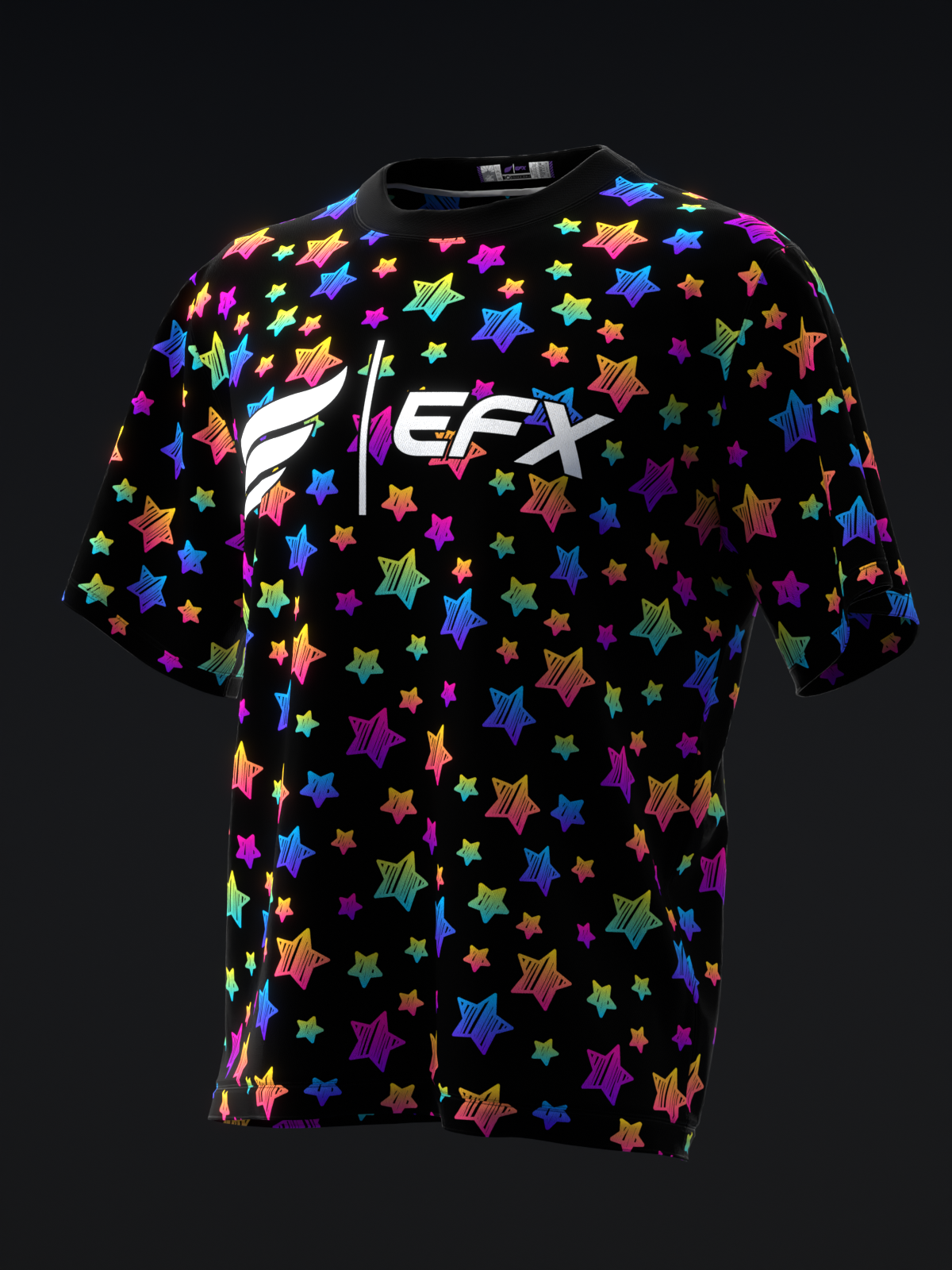 Neon Rainbow Stars - Vibrant - Bowling Jersey