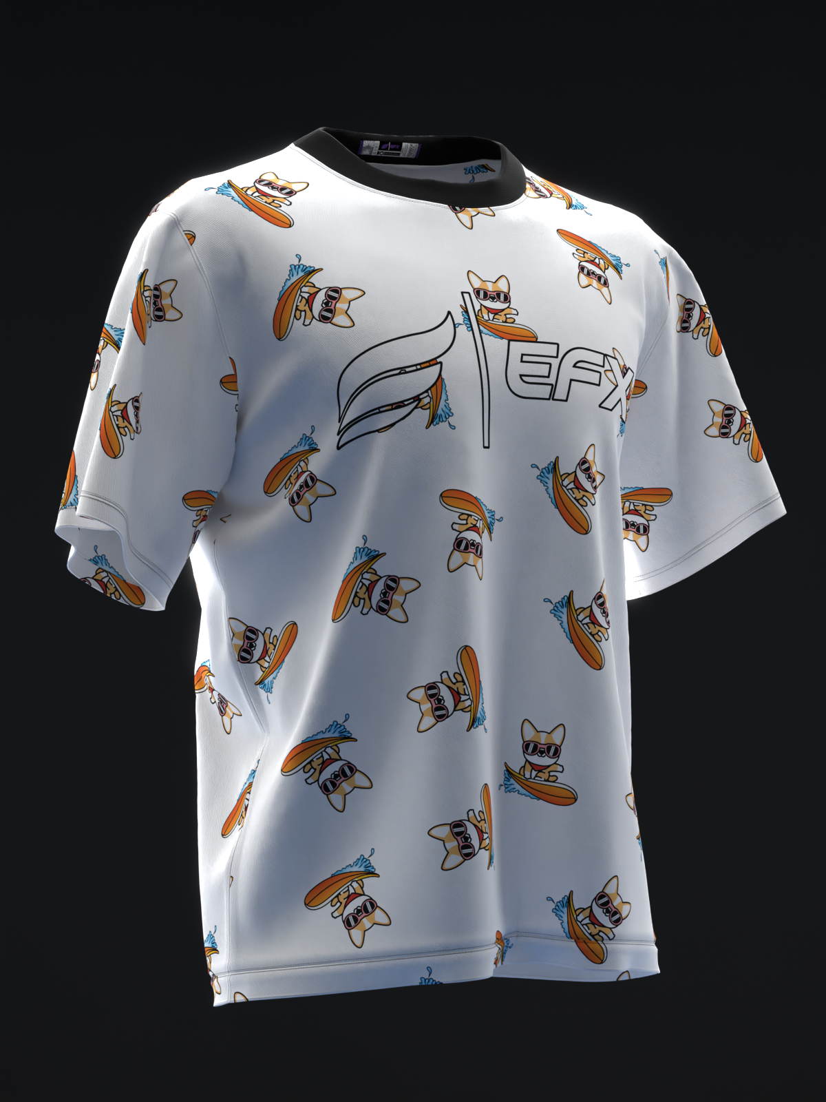 SURF CORGI - WHITE - BOWLING JERSEY