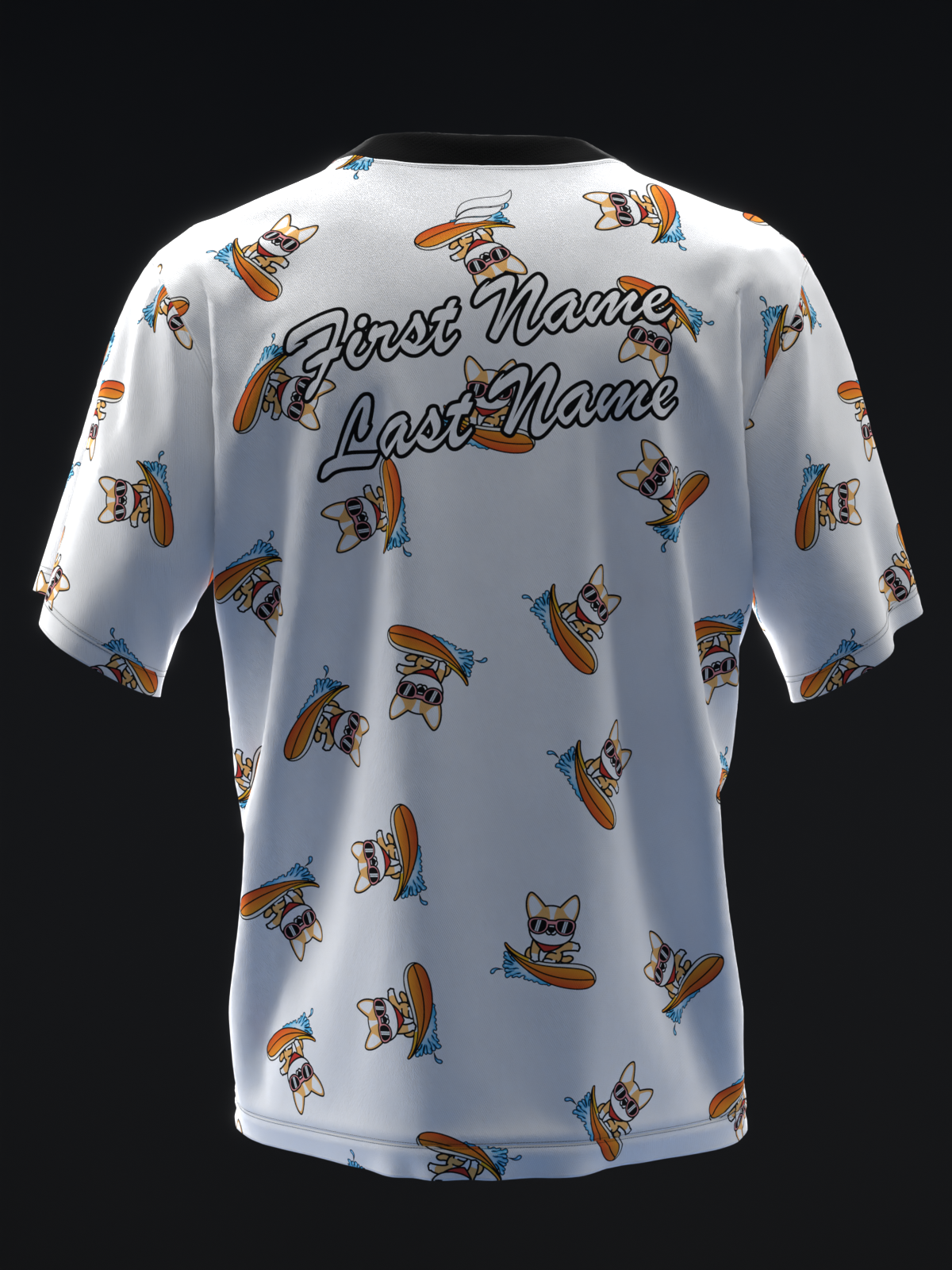 SURF CORGI - WHITE - BOWLING JERSEY