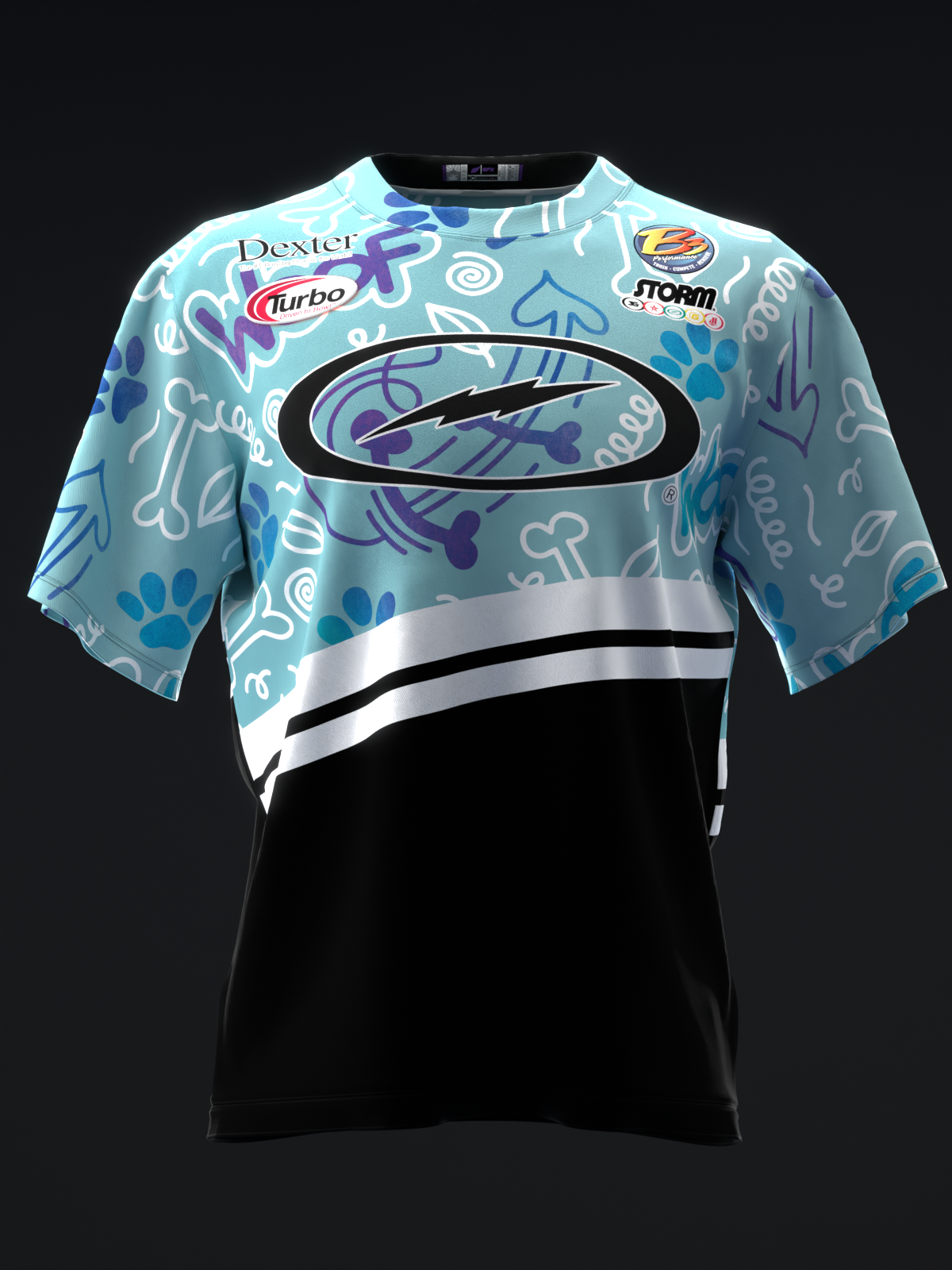 BRYANNA COTE 2025 - WOOF - BLACK BLUE - BOWLING JERSEY