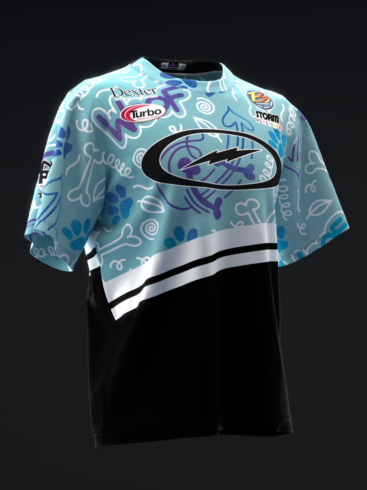 BRYANNA COTE 2025 - WOOF - BLACK BLUE - BOWLING JERSEY