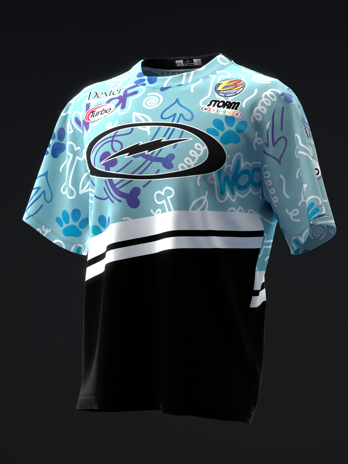 BRYANNA COTE 2025 - WOOF - BLACK BLUE - BOWLING JERSEY