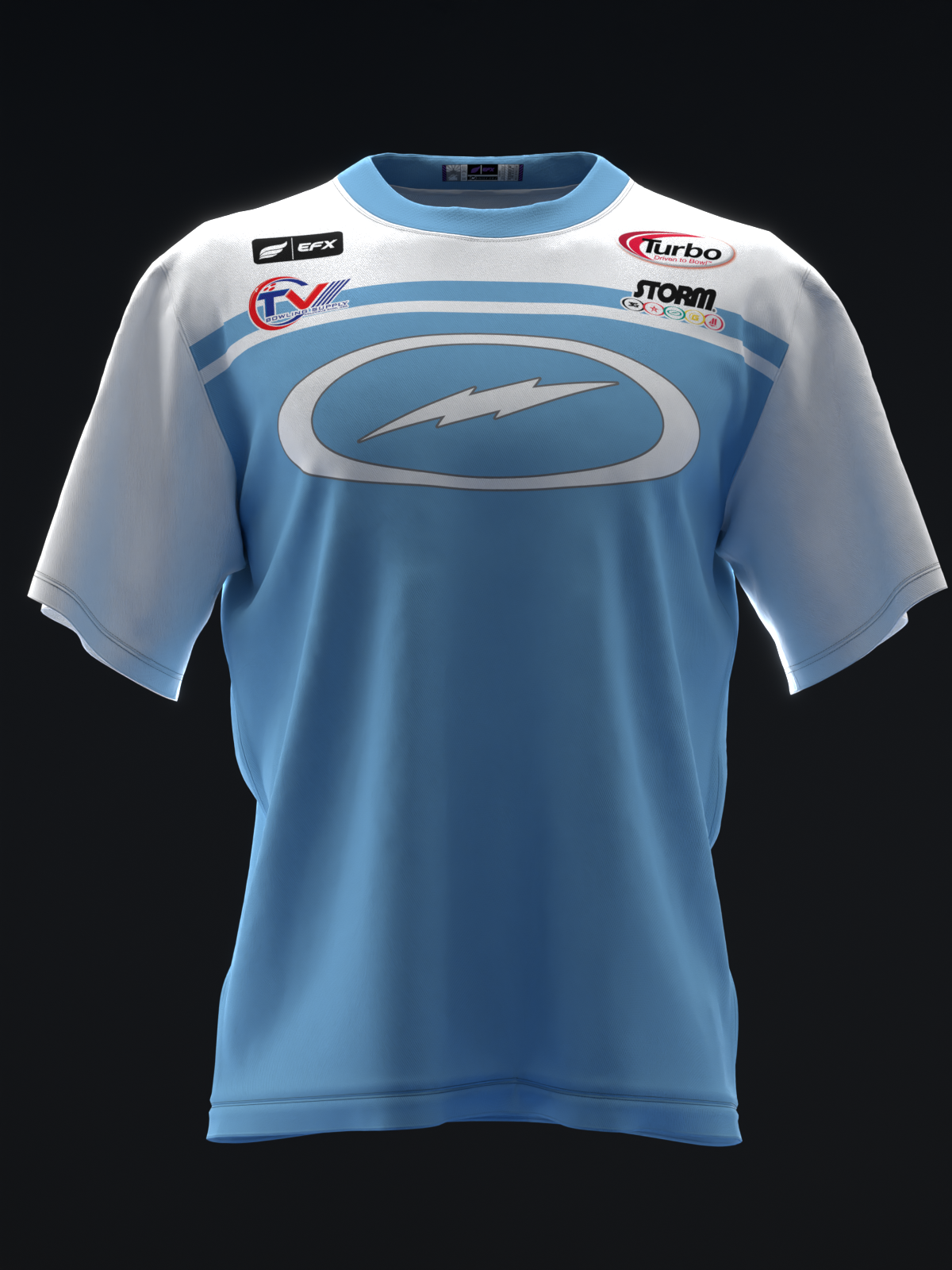 Chris Via 2025 - Stripe White Sky - Bowling Jersey