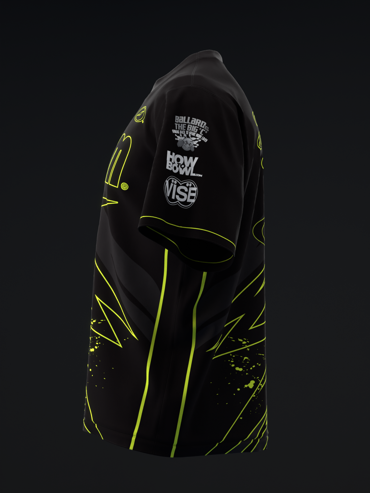 DARREN TANG 2024 - BLACKOUT - BLACK NEON HIGHLIGHTER - BOWLING JERSEY