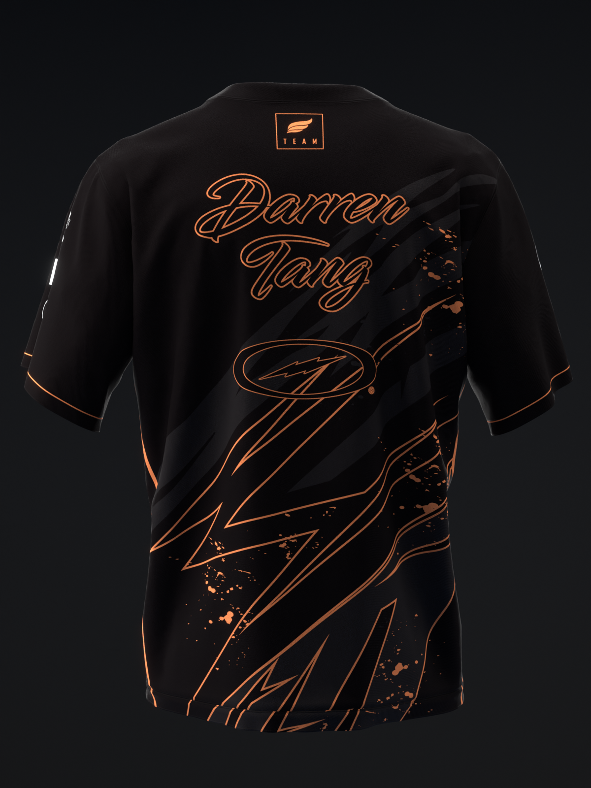 DARREN TANG 2024 - BLACKOUT - BLACK NEON ORANGE - BOWLING JERSEY