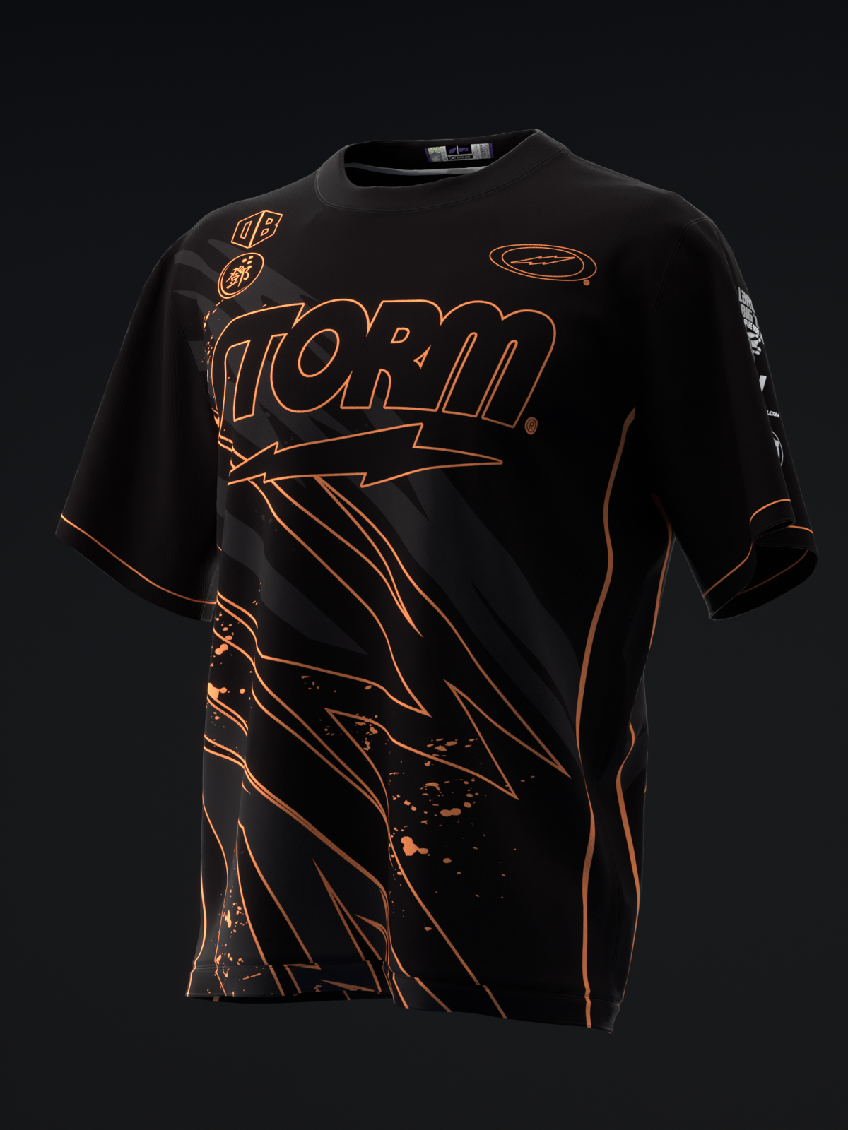 Darren Tang 2024 - Blackout Black Neon Orange - Bowling Jersey