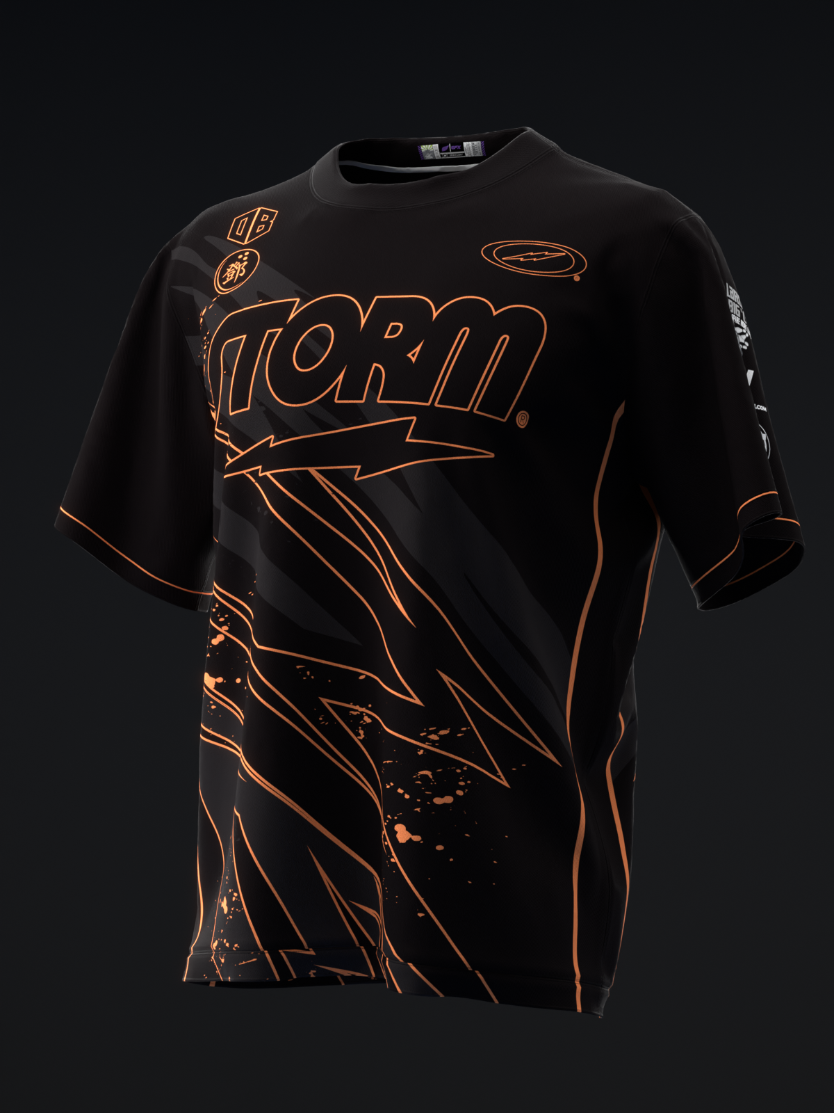 DARREN TANG 2024 - BLACKOUT - BLACK NEON ORANGE - BOWLING JERSEY