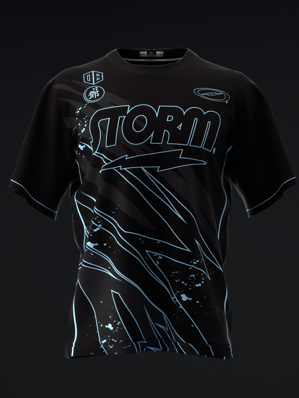 DARREN TANG 2024 - BLACKOUT - BLACK NEON POWDER BLUE - BOWLING JERSEY