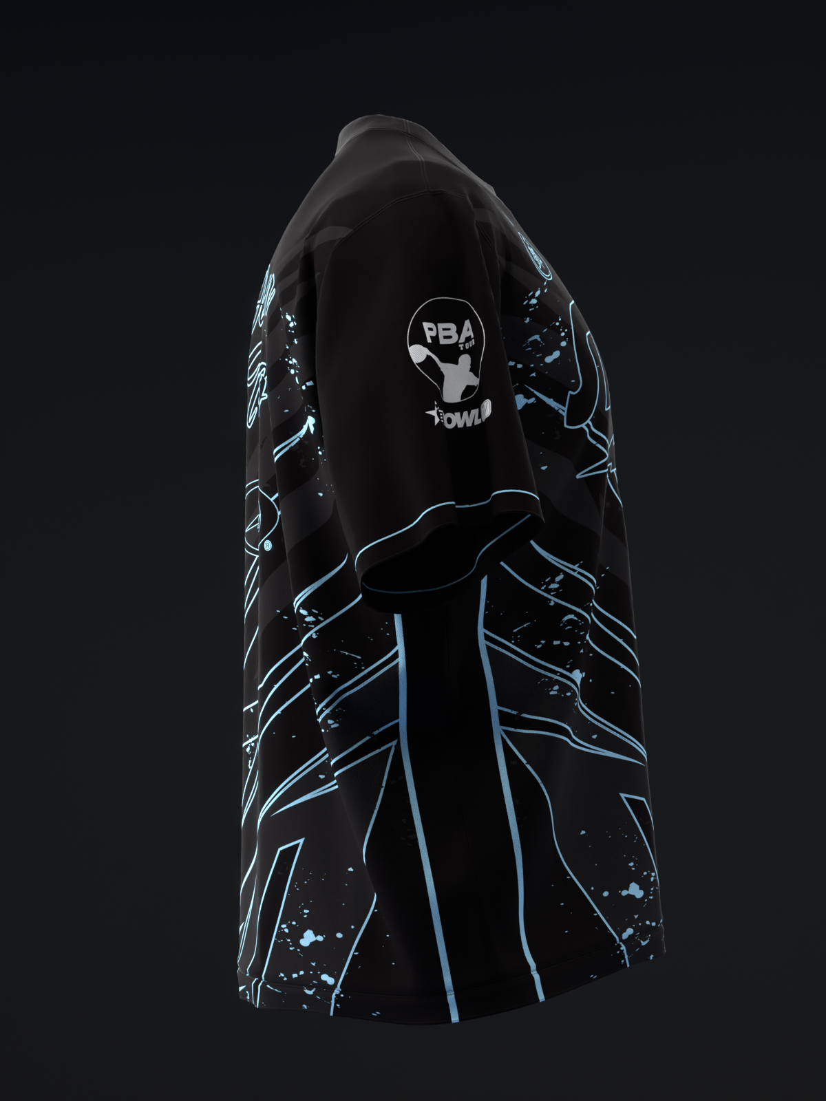 DARREN TANG 2024 - BLACKOUT - BLACK NEON POWDER BLUE - BOWLING JERSEY