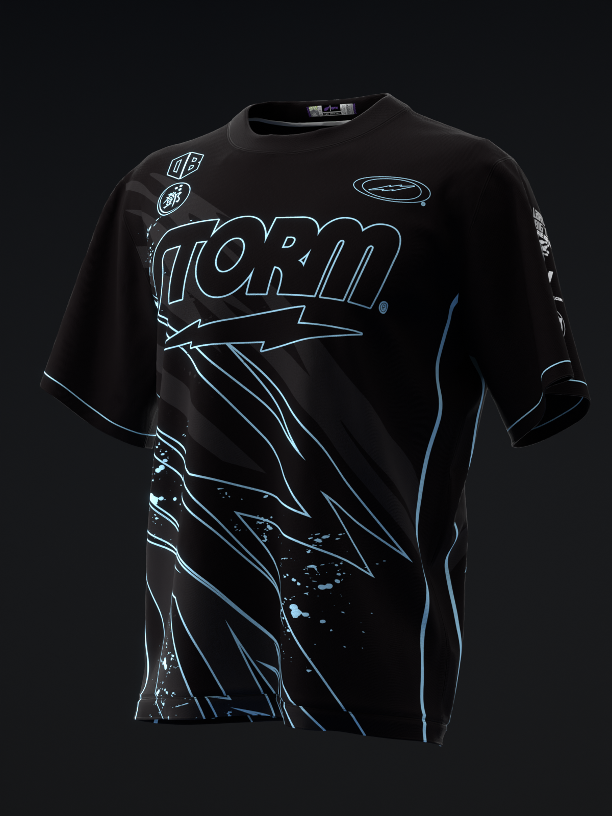 DARREN TANG 2024 - BLACKOUT - BLACK NEON POWDER BLUE - BOWLING JERSEY