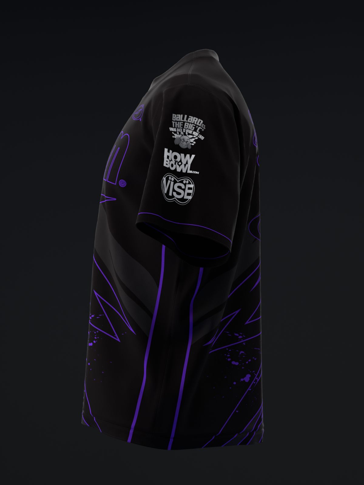 DARREN TANG 2024 - BLACKOUT - BLACK NEON PURPLE - BOWLING JERSEY