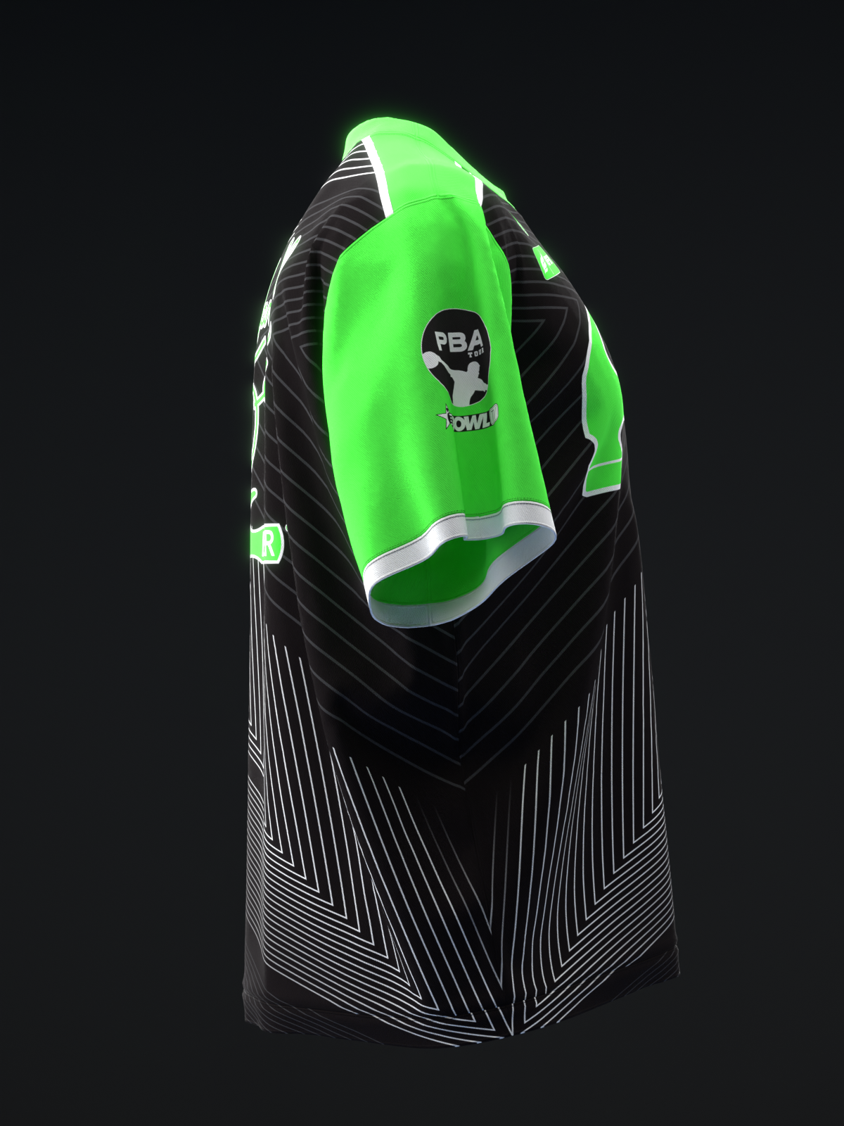 MARSHALL KENT 2024 - CLEAN LINES - NEON GREEN BLACK - BOWLING JERSEY