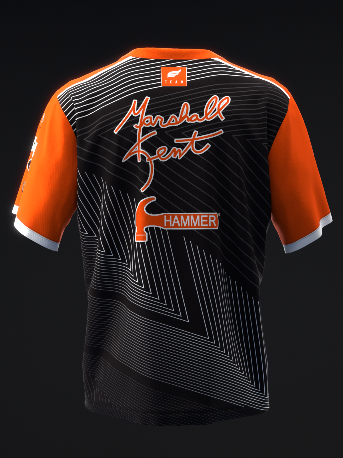 MARSHALL KENT 2024 - CLEAN LINES - NEON ORANGE BLACK - BOWLING JERSEY