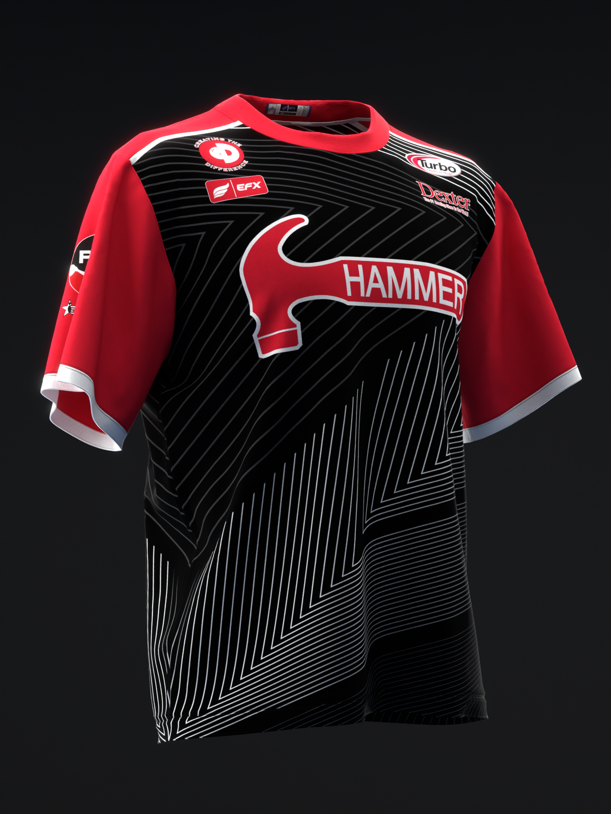 MARSHALL KENT 2024 - CLEAN LINES - RED BLACK - BOWLING JERSEY