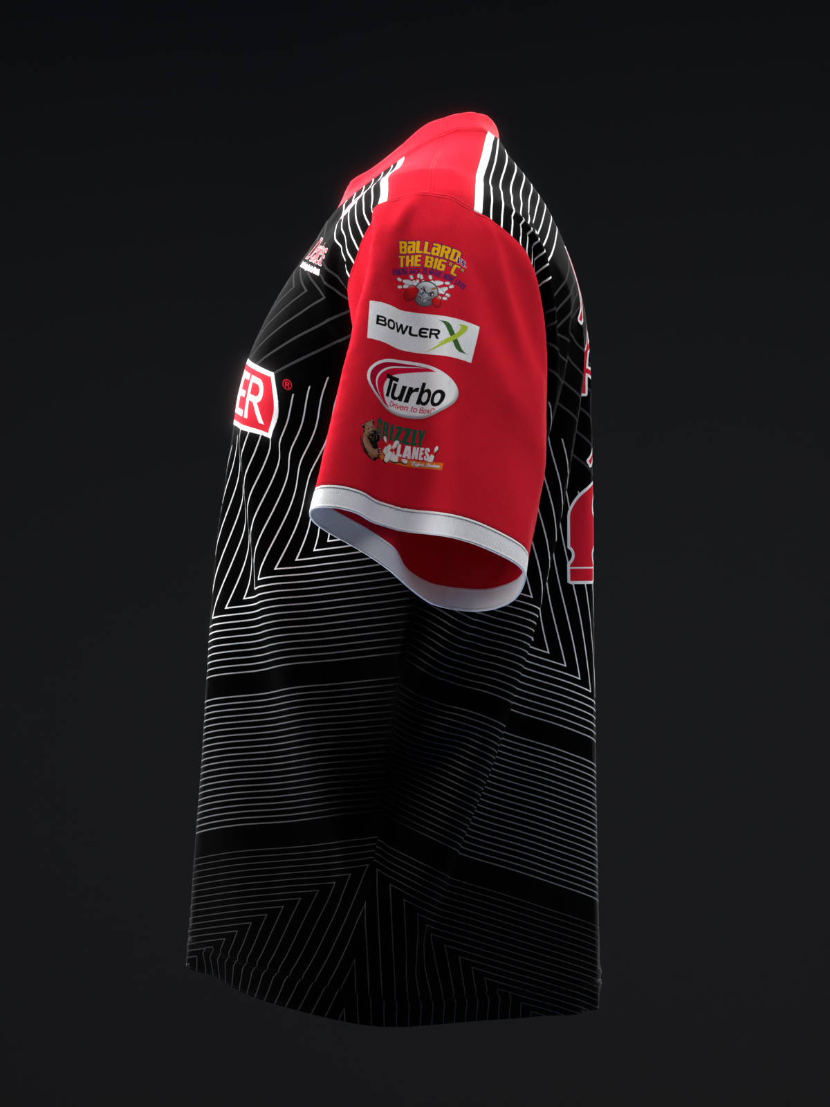 MARSHALL KENT 2024 - CLEAN LINES - RED BLACK - BOWLING JERSEY