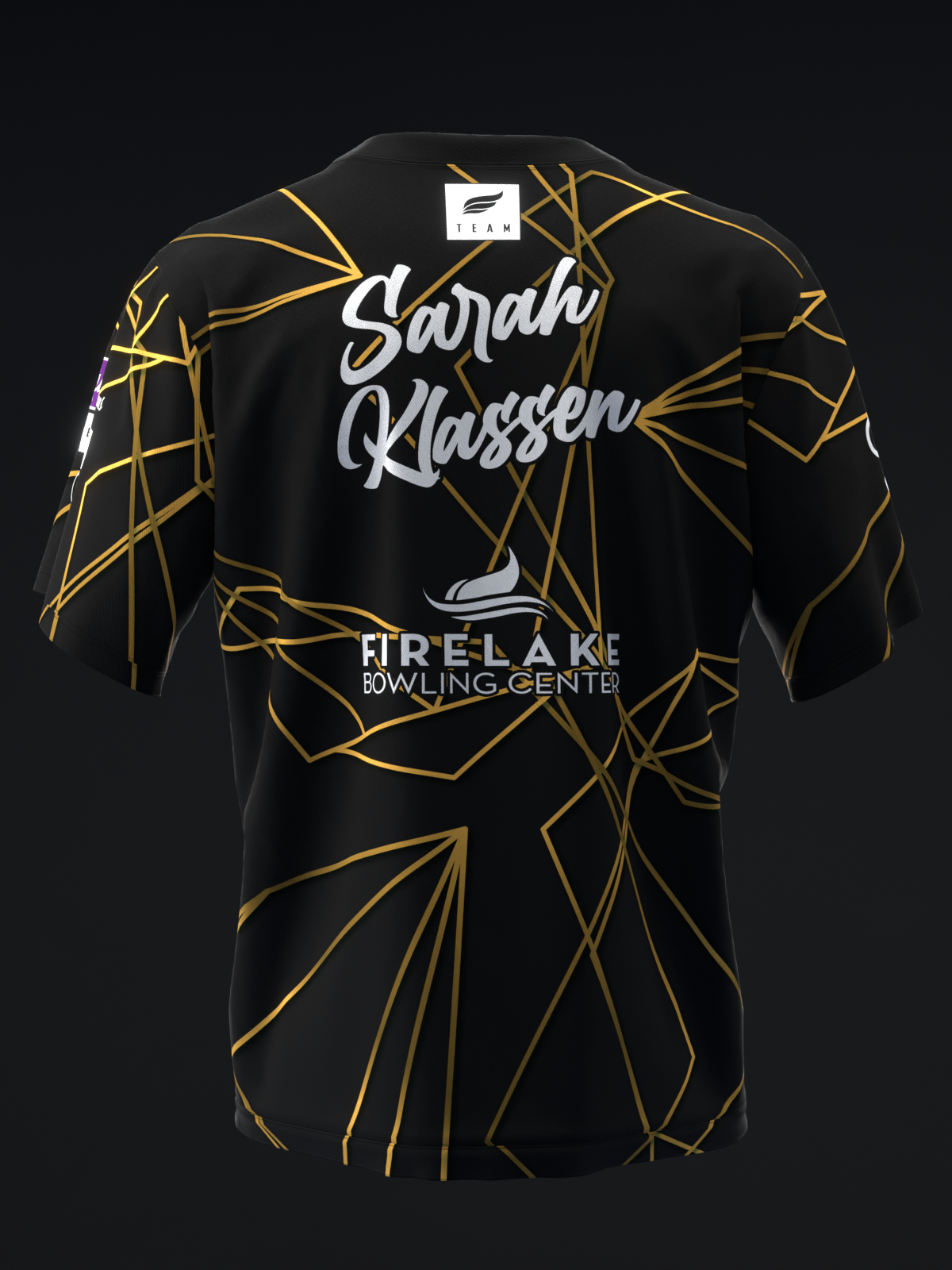 SARAH KLASSEN 2025 - GEOMETRICAL POLYHEDRON - BLACK - BOWLING JERSEY