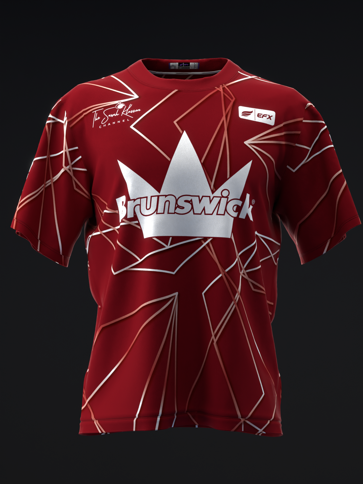 SARAH KLASSEN 2025 - GEOMETRICAL POLYHEDRON - MAROON - BOWLING JERSEY