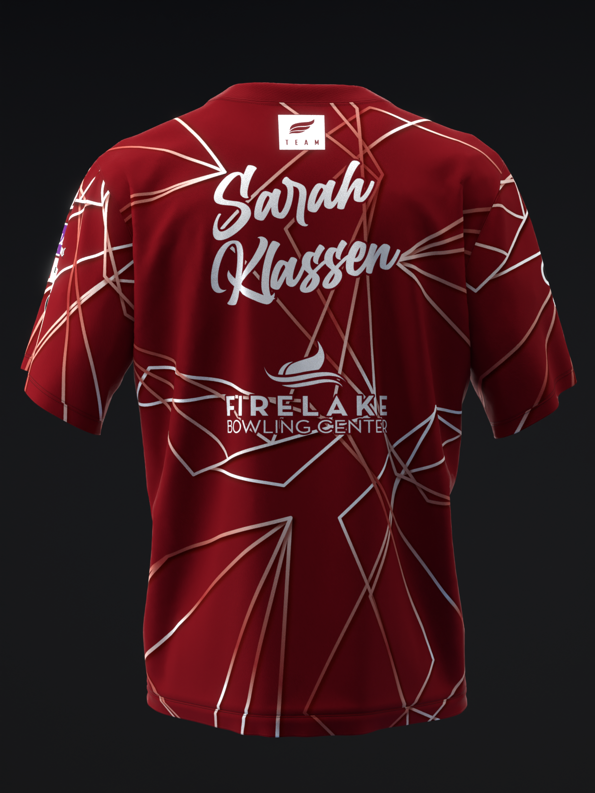 SARAH KLASSEN 2025 - GEOMETRICAL POLYHEDRON - MAROON - BOWLING JERSEY