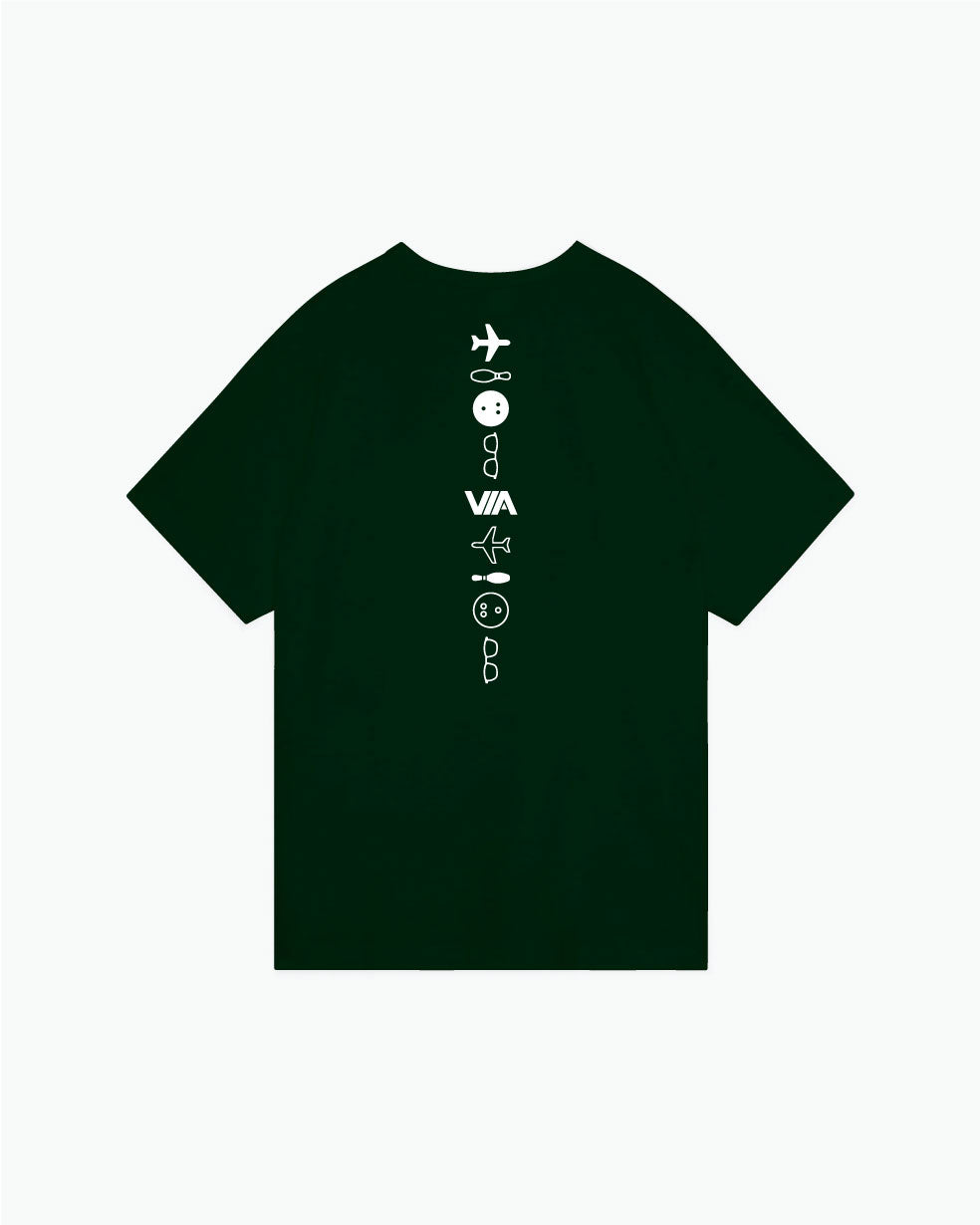 Chris Via Collage - Dark Green - Champion Tee