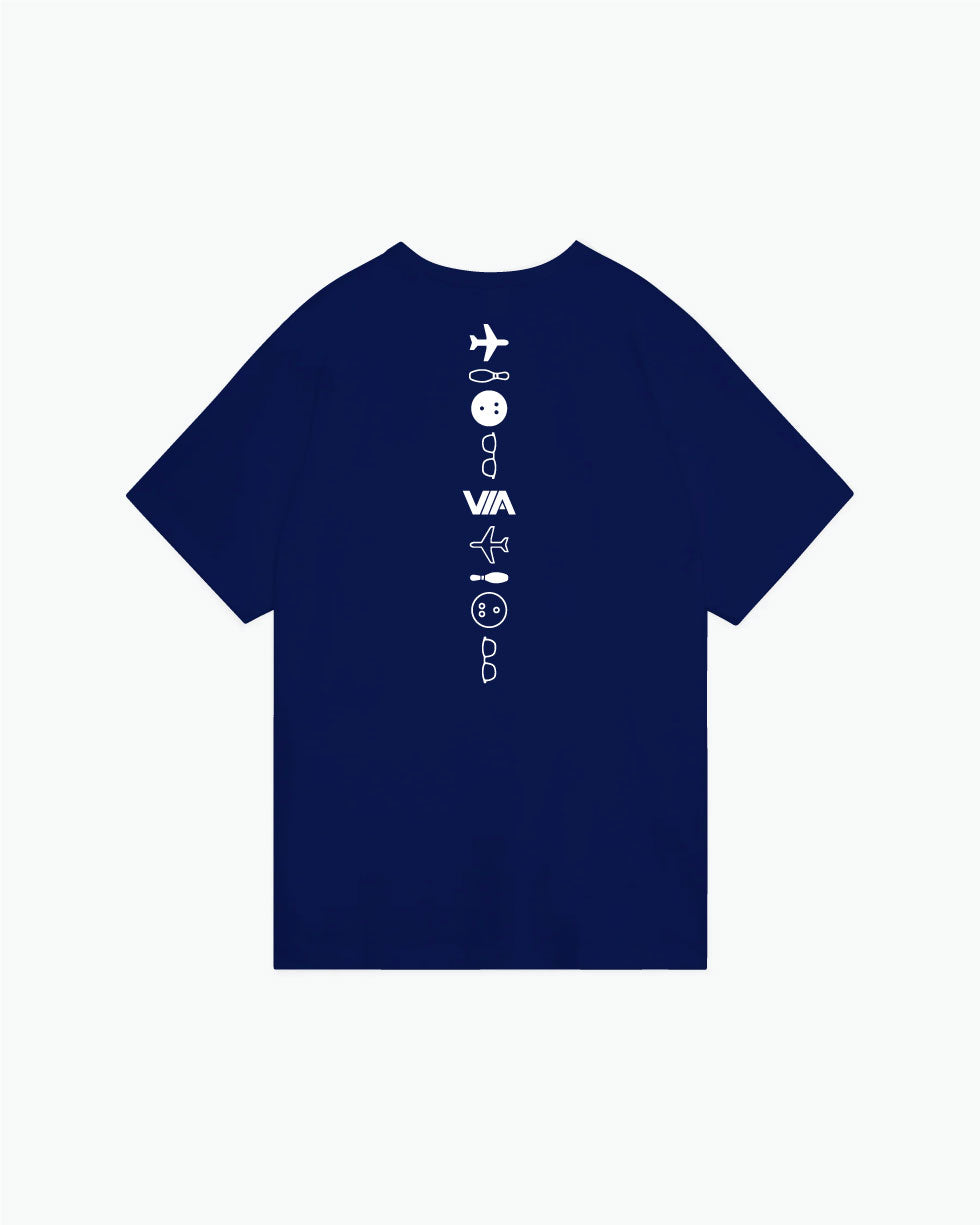 Chris Via Collage - Navy - Champion Tee