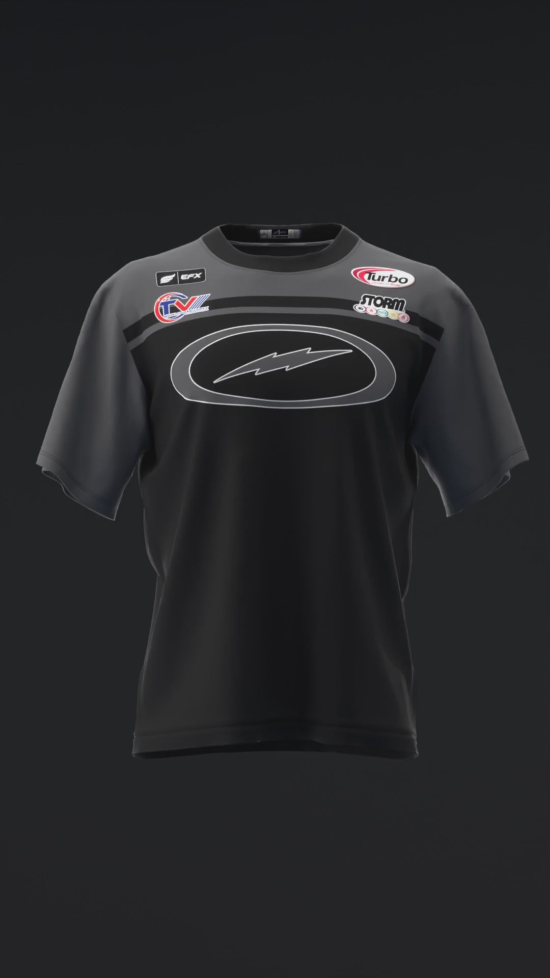 Chris Via 2025 - Stripe Black Charcoal - Bowling Jersey