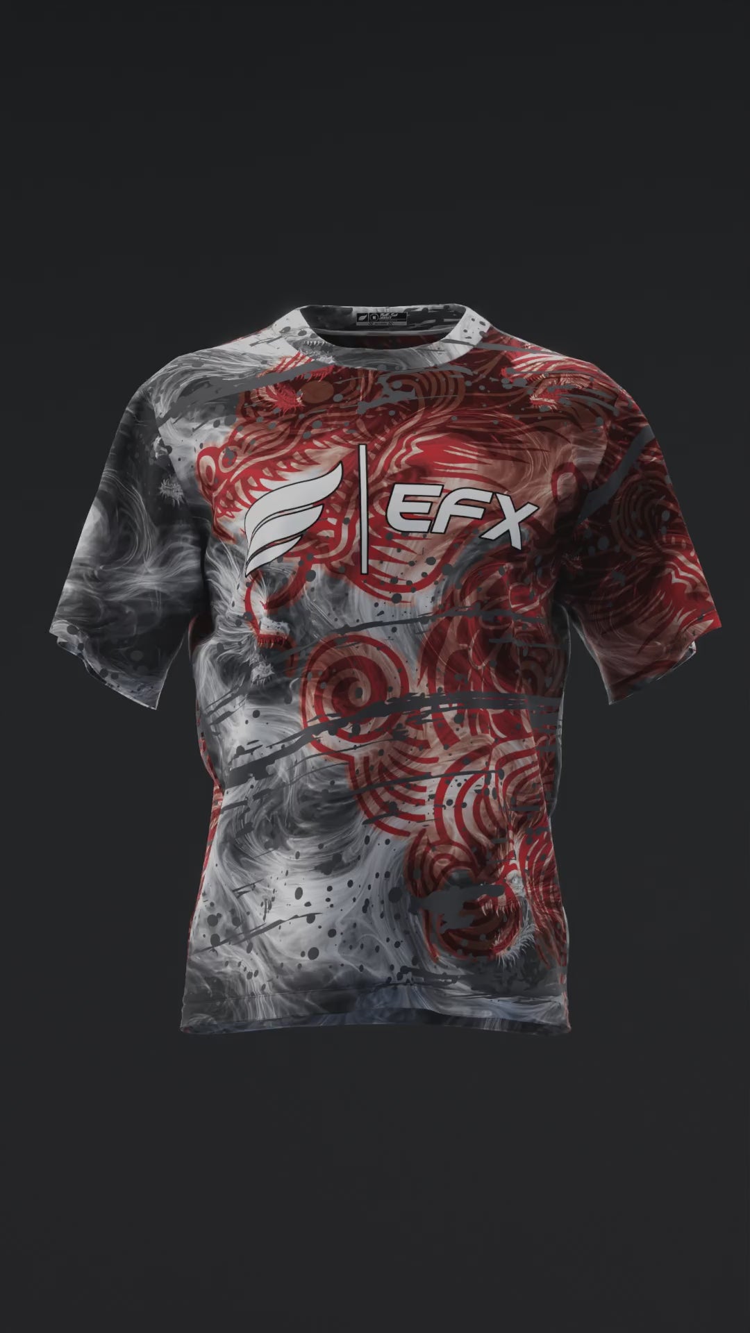 Shadow Dragons - Charcoal Red - Bowling Jersey