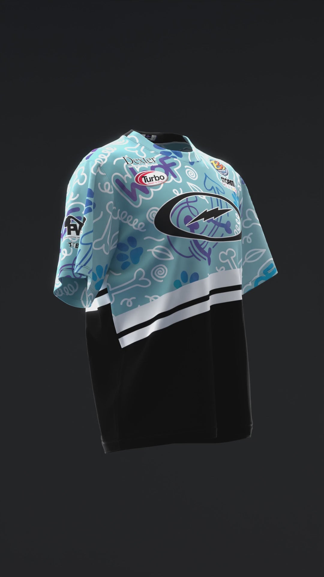 BRYANNA COTE 2025 - WOOF - BLACK BLUE - BOWLING JERSEY