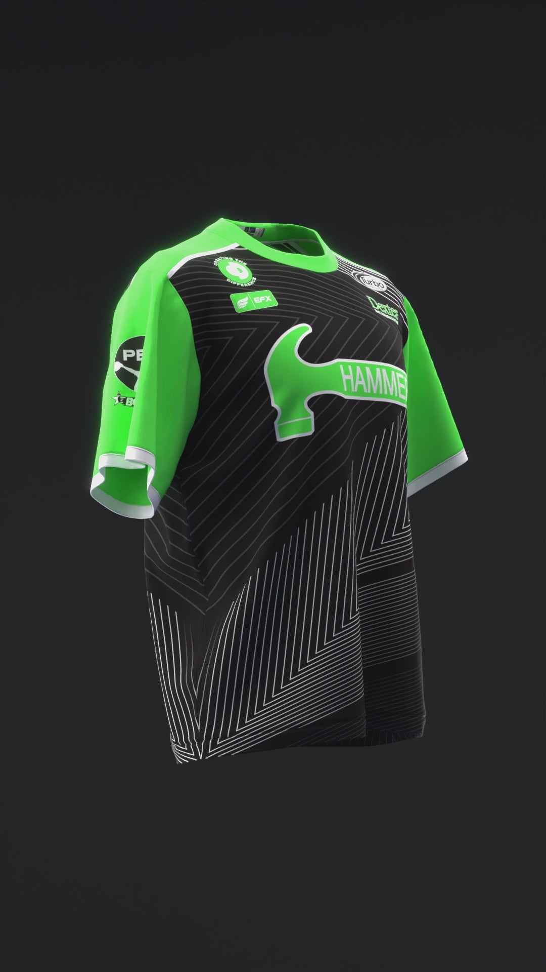 MARSHALL KENT 2024 - CLEAN LINES - NEON GREEN BLACK - BOWLING JERSEY