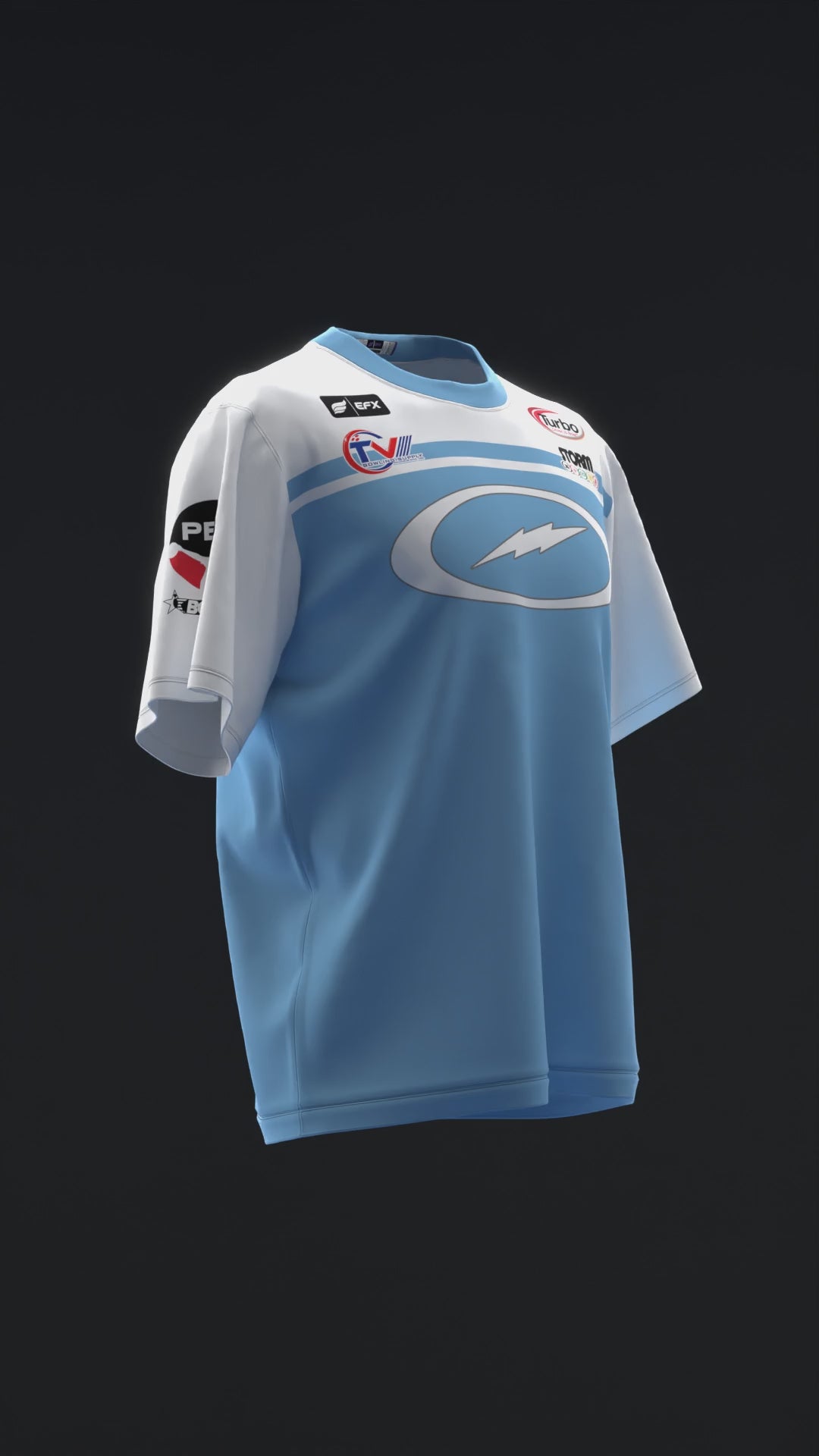 Chris Via 2025 - Stripe White Sky - Bowling Jersey