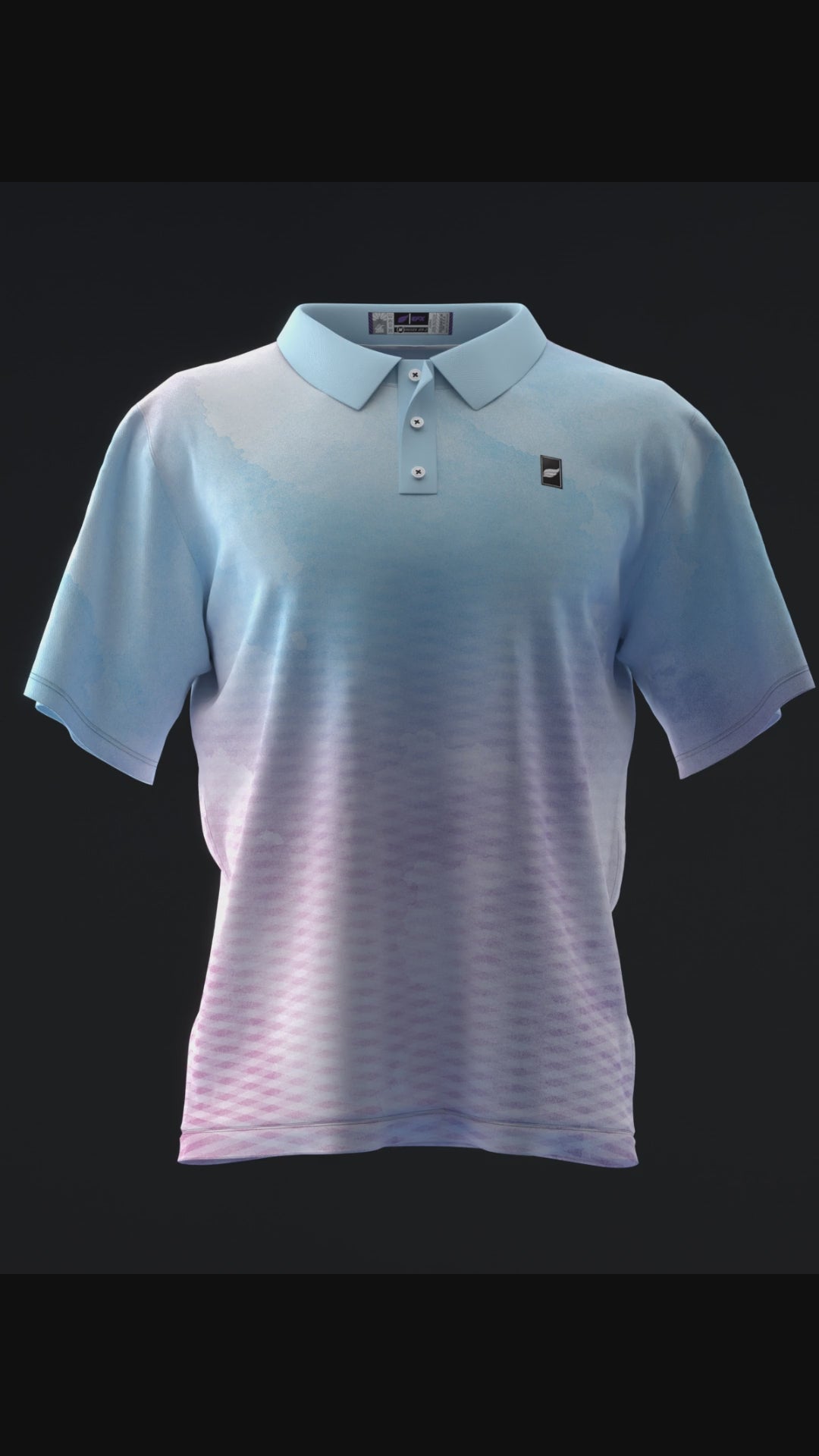 FAIRWAYS - WATERCOLOR - PINK BLUE - BOWLING POLO