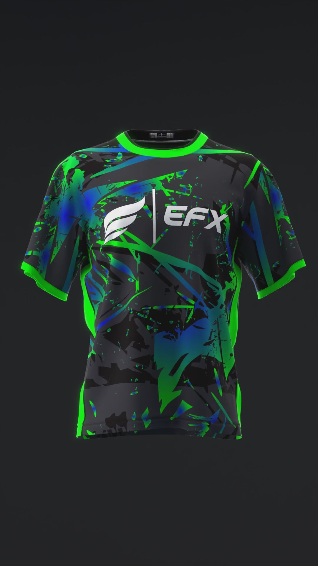 KARMA - NEON GREEN BLUE - BOWLING JERSEY