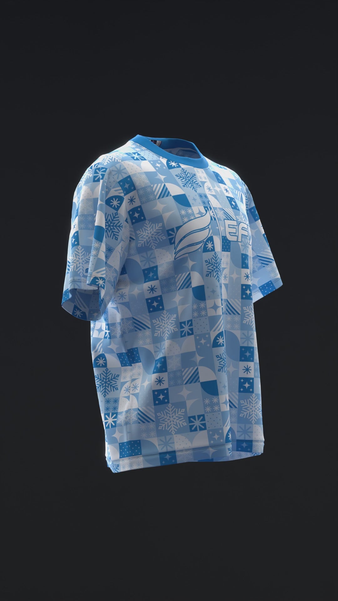 Winter Flakes - Blue - Bowling Jersey