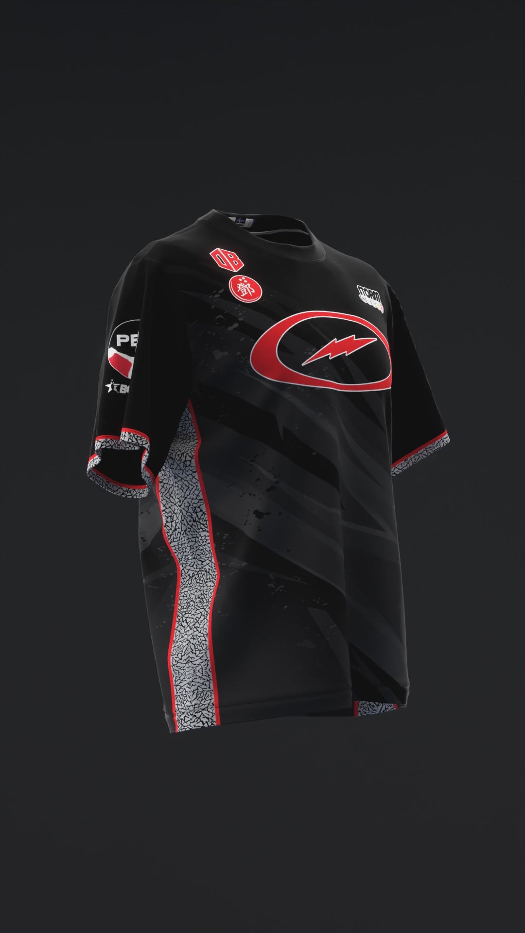 DARREN TANG 2025 - LIGHTNING ALL BLACK CEMENT - BOWLING JERSEY